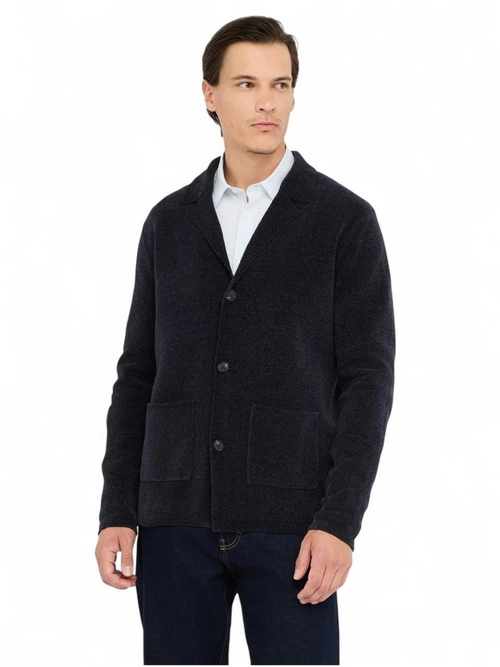 Cardigan Liu Jo in ciniglia uomo dark blue QF5081MA29P 94013 LIU-JO 