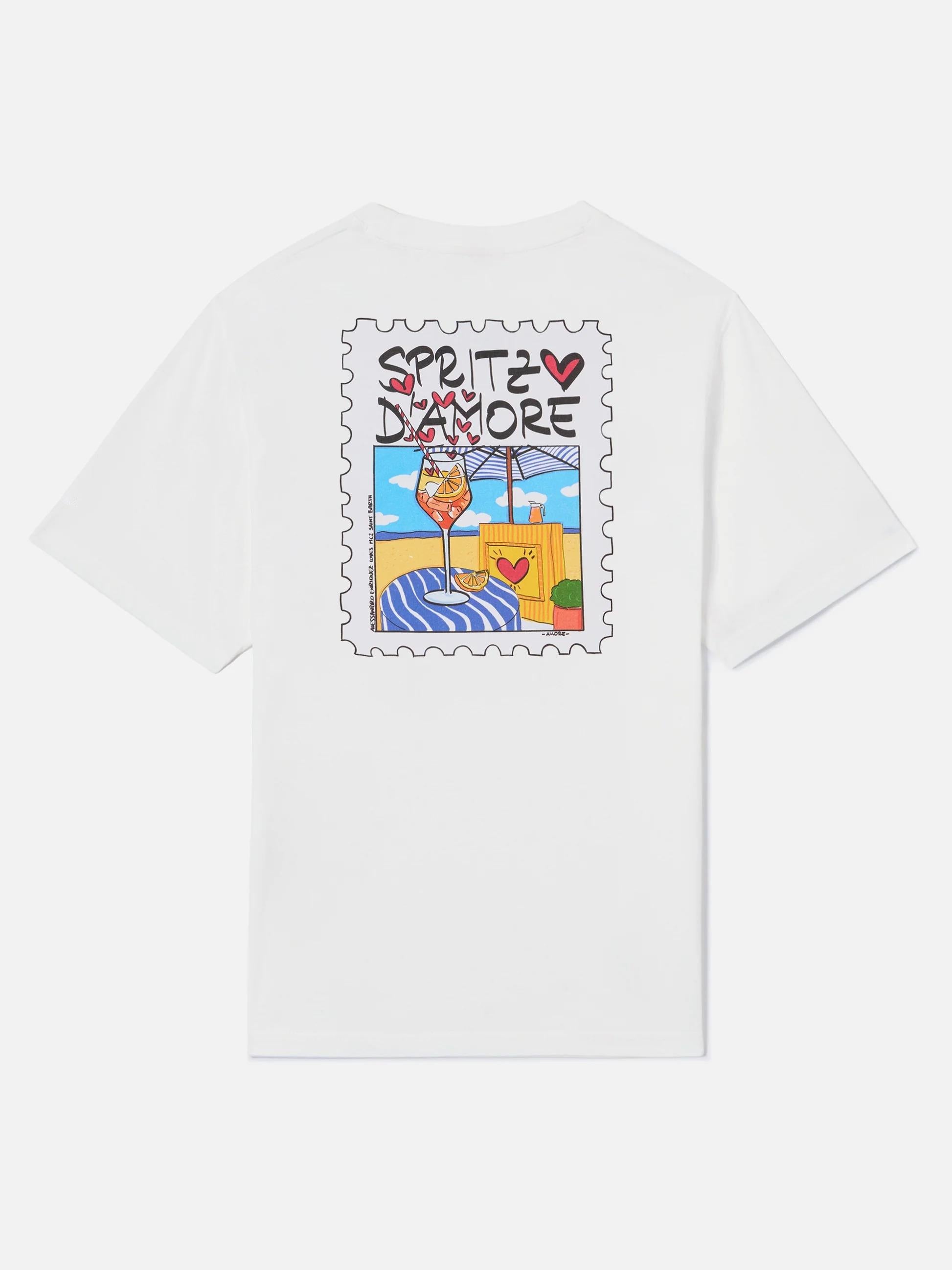 T-shirt bianca Emilie con stampa Spritzo d'Amore EMI0001 04507L MC2 SAINT BARTH 