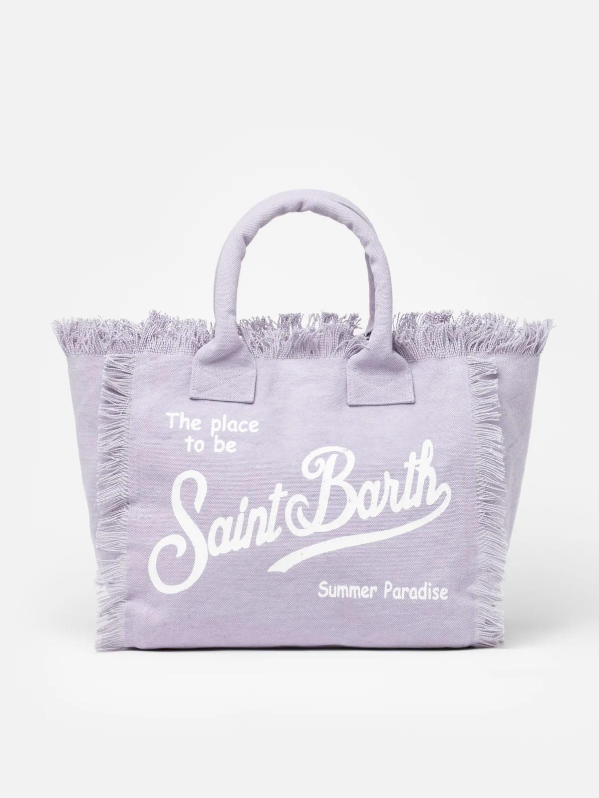 Borsa a spalla Vanity in canvas di cotone lilla VANI001 02562L MC2 SAINT BARTH 
