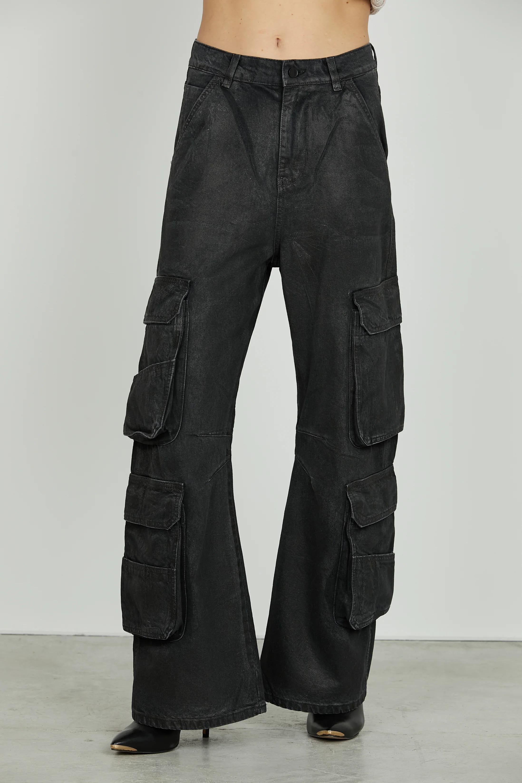 rELISH Panta POCKET_30 v.alta 5 ts più tasconi wild leg fit denim black più laminatura BLACKni RDA2507033012 BLACK RELISH 