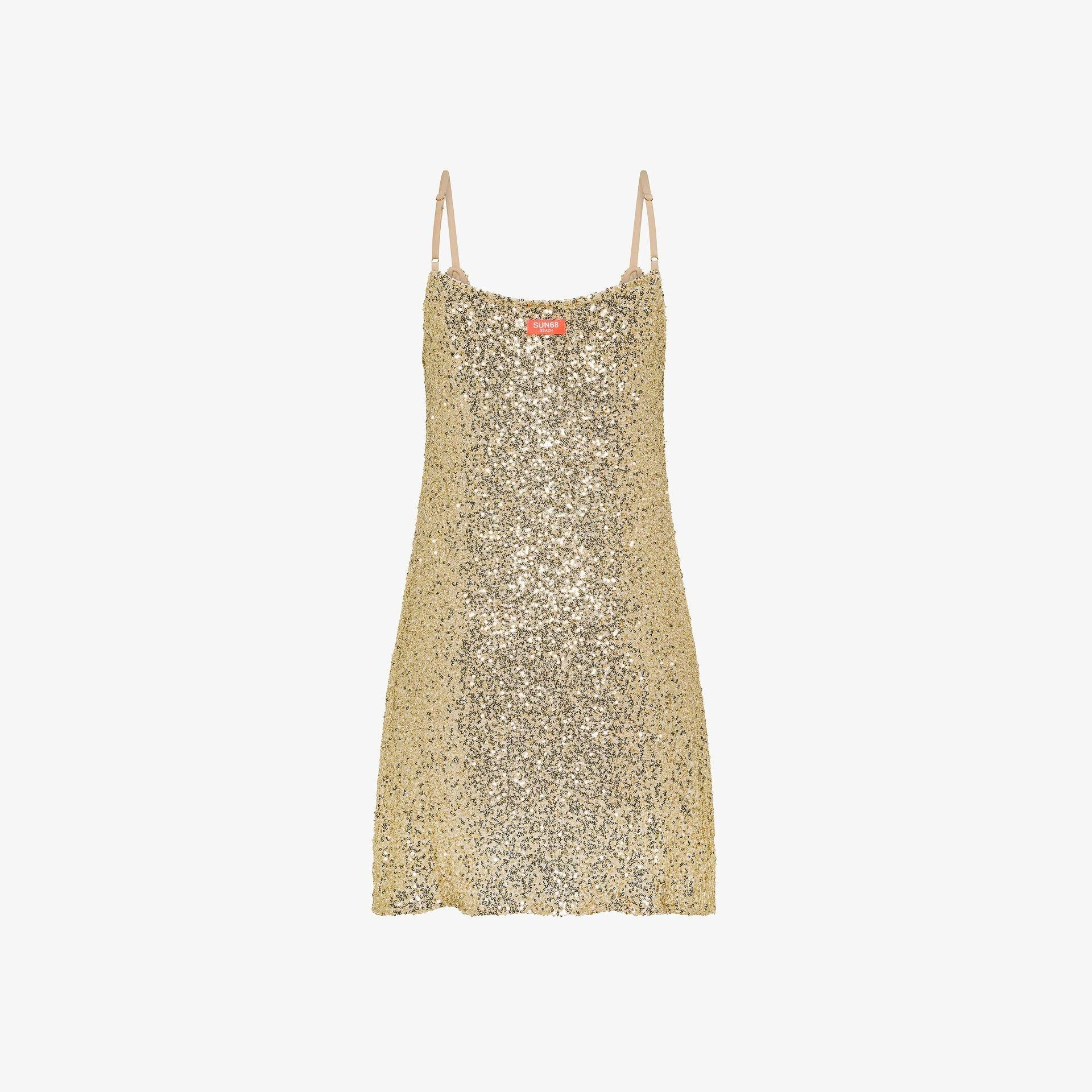 Abito in full paillettes oro S36265 43 SUN 68 
