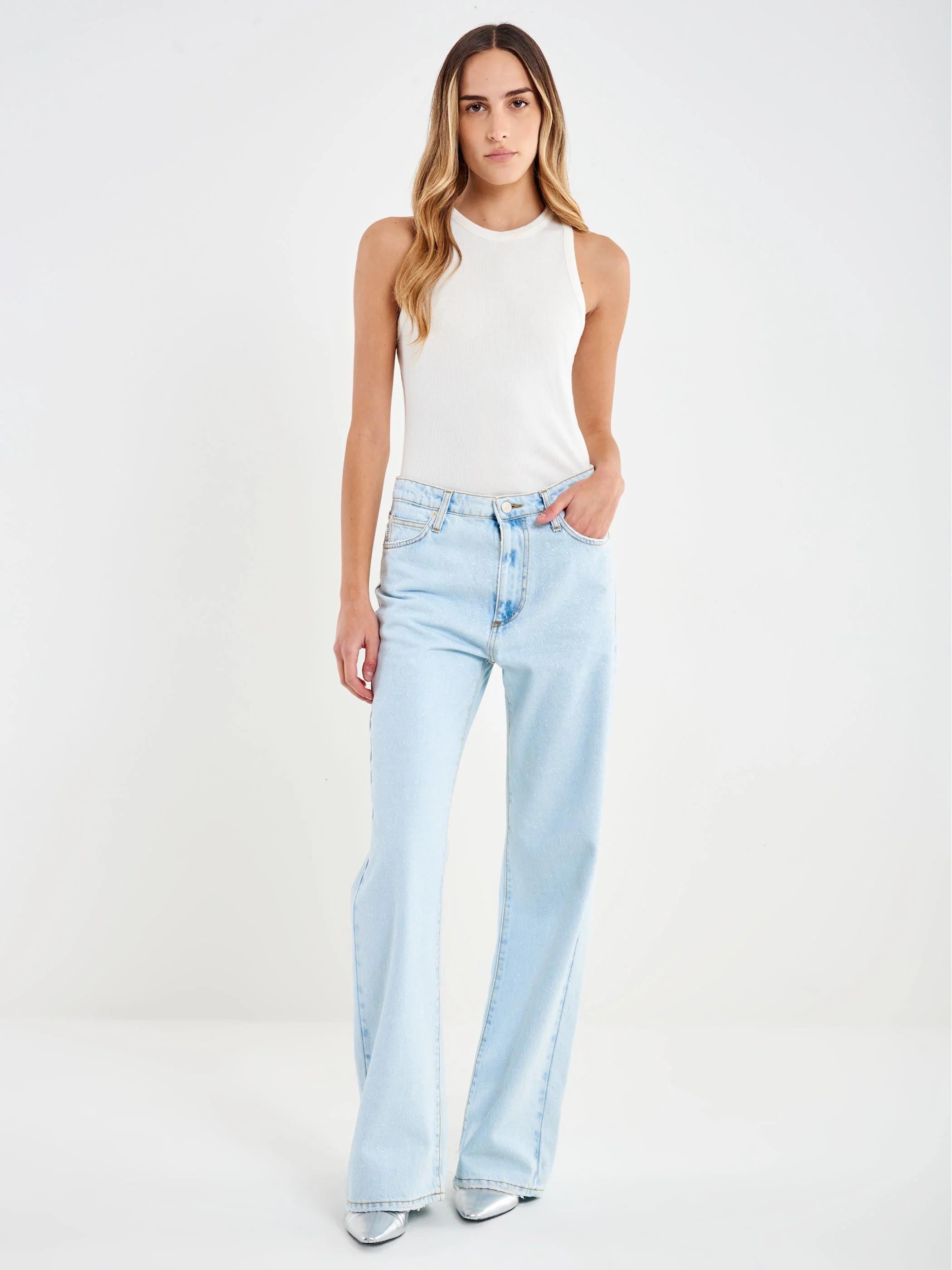 VICOLO Jeans Zeno Chiaro con Glitter DAB5115 DENIM CHIARO VICOLO 