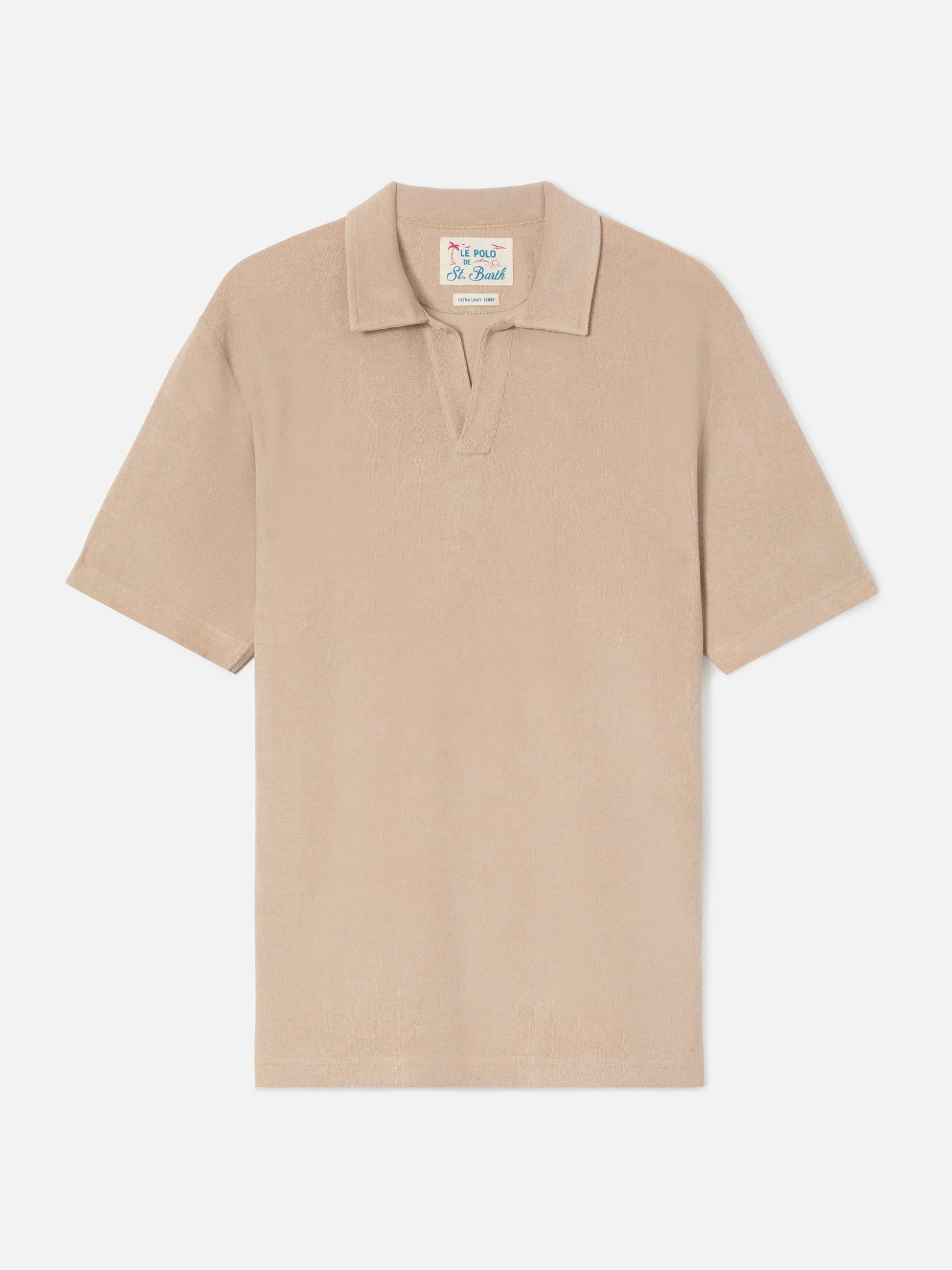 Polo Jeremy in cotone effetto spugna beige JER0001 00152L MC2 SAINT BARTH 