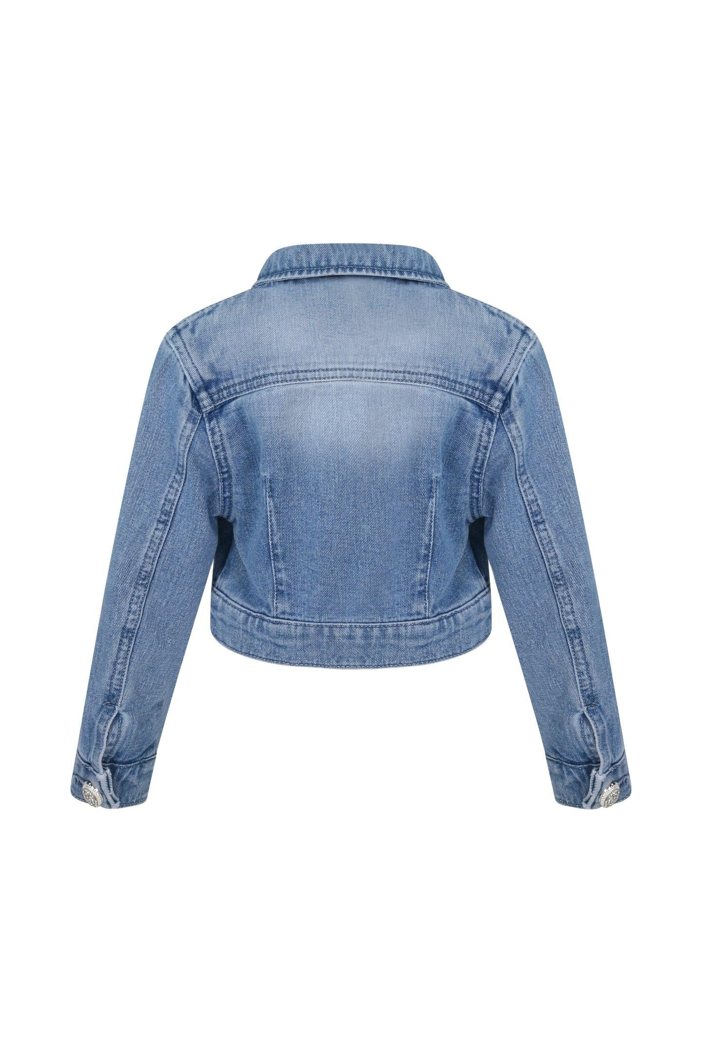 Giacca Fun & Fun blu bambina FNCBJK02810 BLU DENIM Fun fun couture 