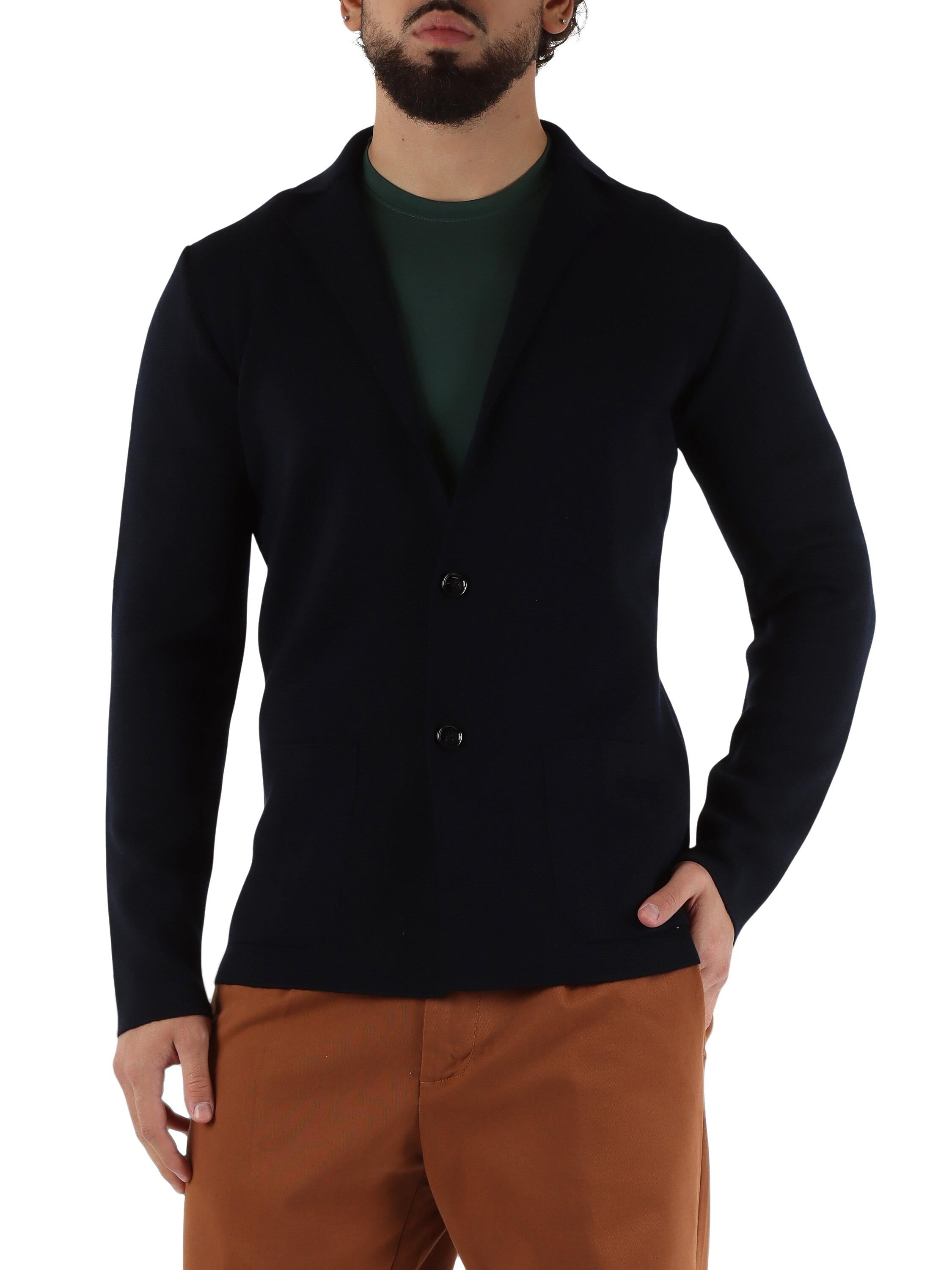 DIKTAT<BR/>Giacca in maglia di misto lana DK97112 BLU NOTTE DIKTAT 