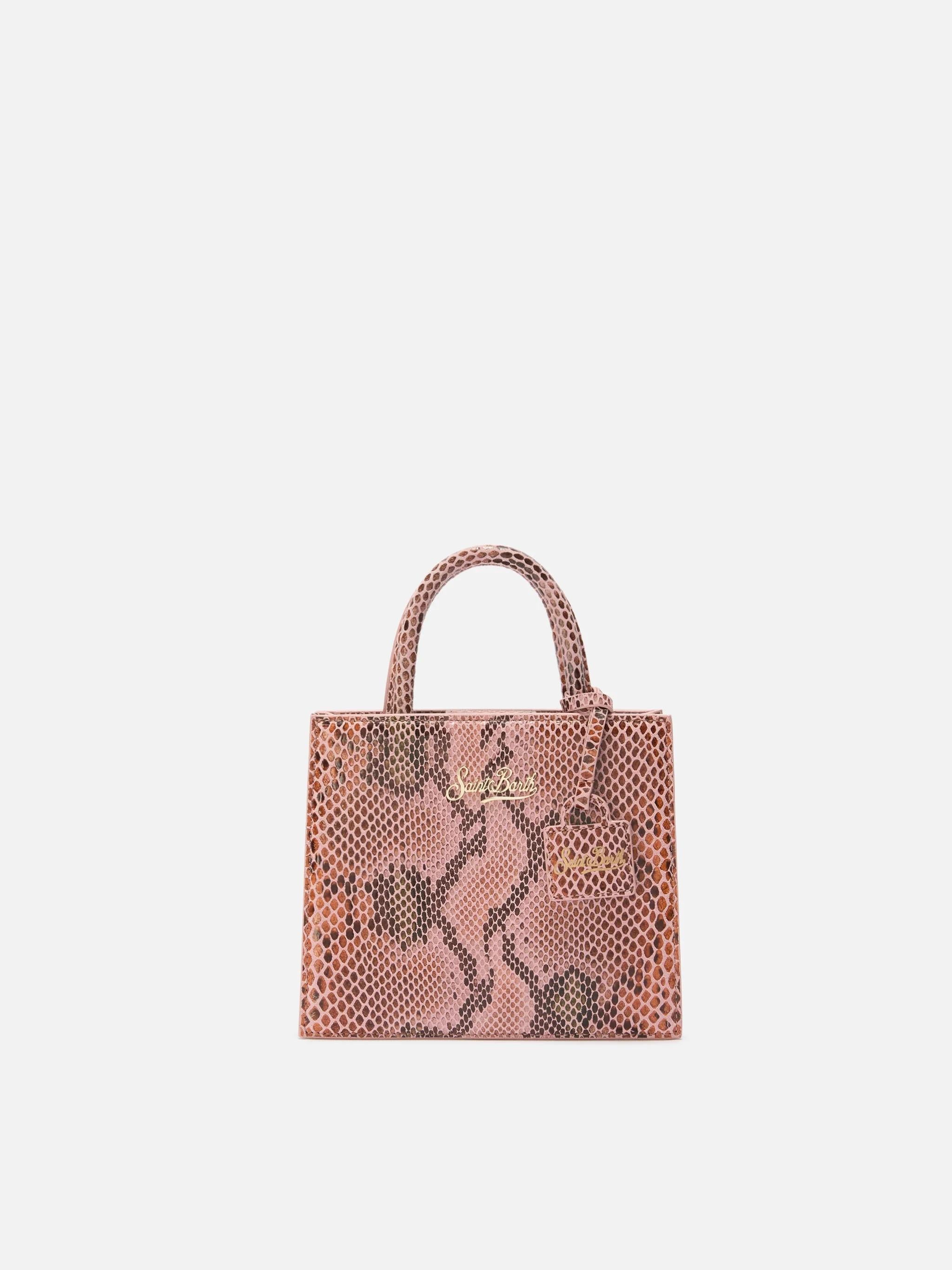 Borsa a mano Shop Bag Mini in pelle stampa pitonata rosa SHBM0002 00573I MC2 SAINT BARTH 