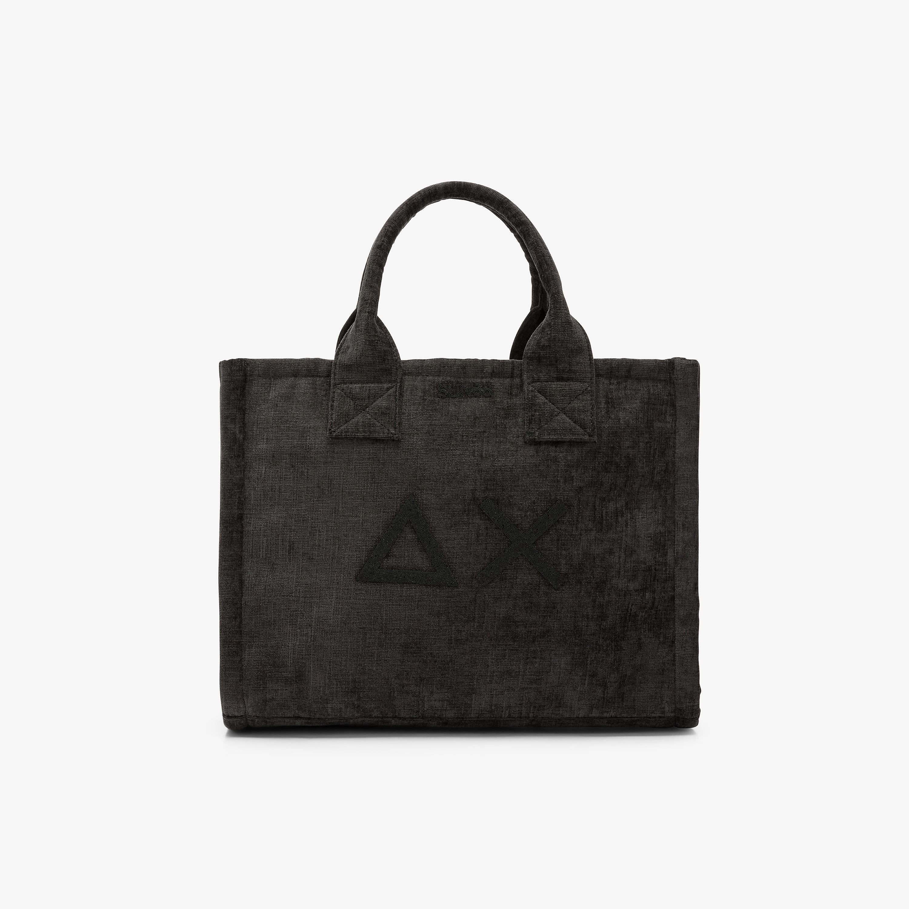 Shopping bag midi Cali in velluto nero X45203 11 SUN 68 