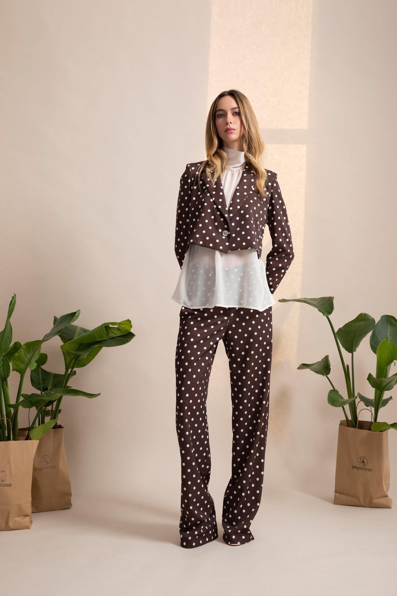 Pantalone Peperosa Pois Marrone P26D14016 MORO PEPEROSA 