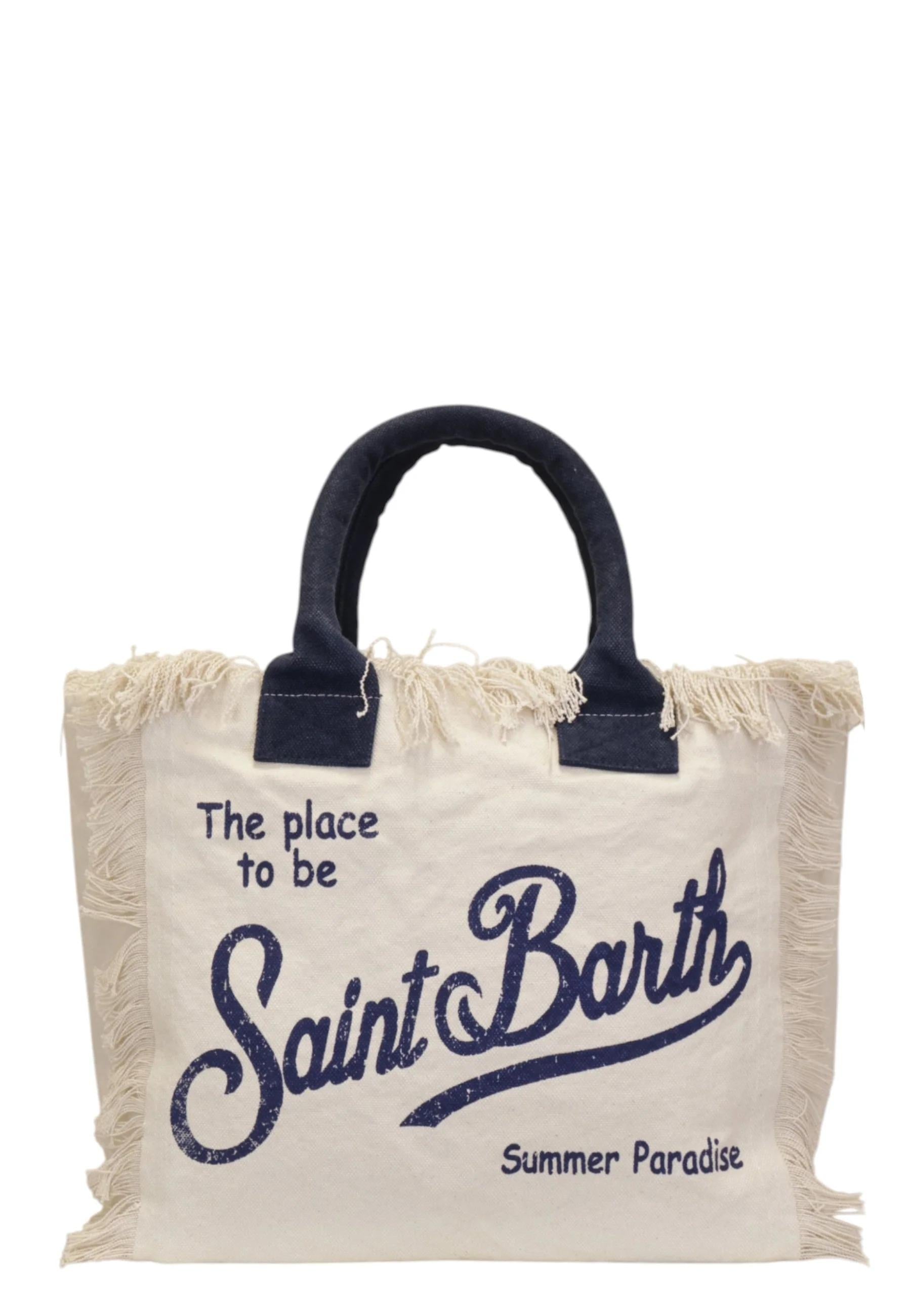 Borsa a spalla Vanity in canvas di cotone Bianco sporco VANI001 02564L MC2 SAINT BARTH 