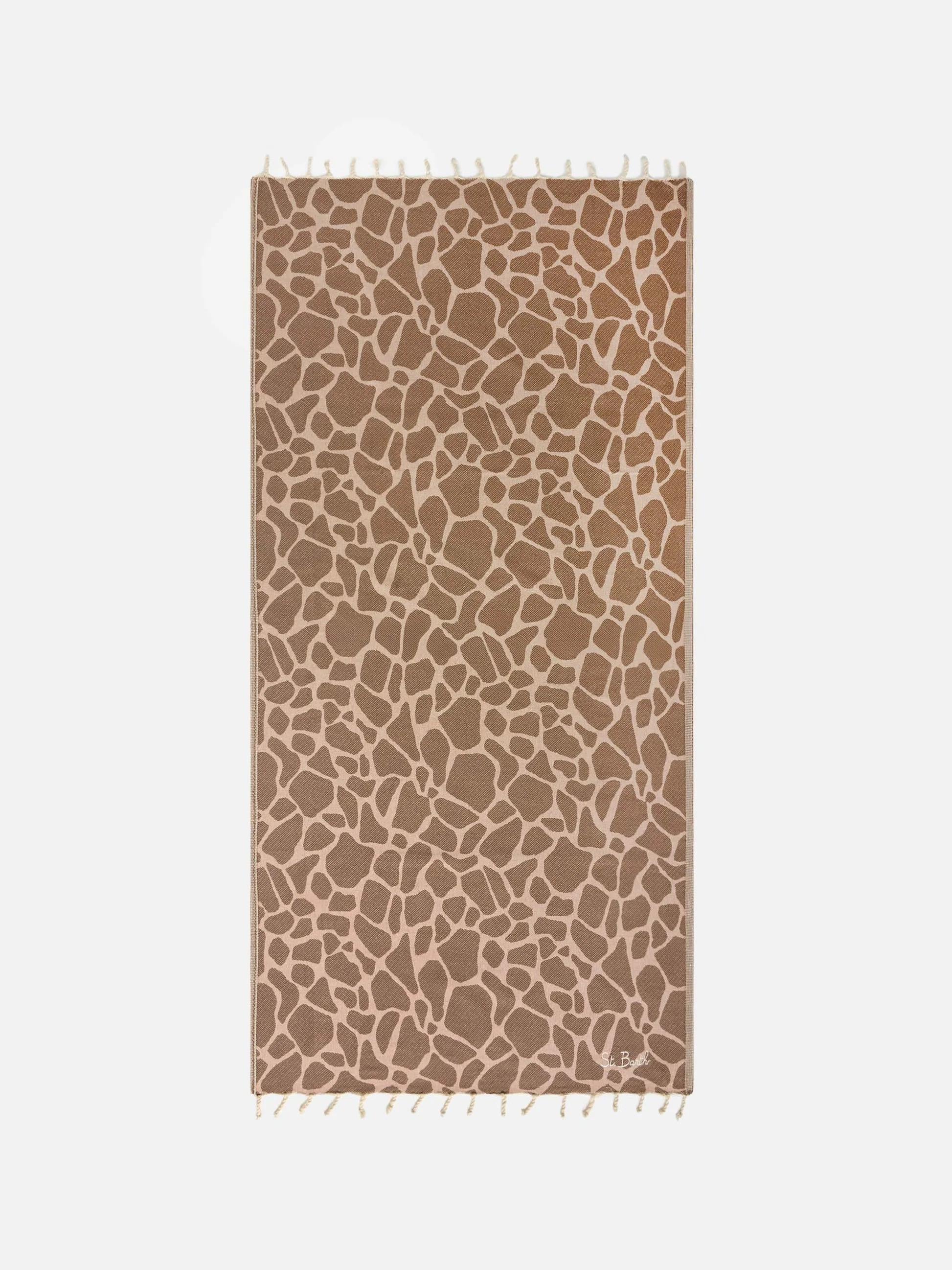 Telo mare Foutas in cotone jacquard con fantasia animalier FOUT009 01061L MC2 SAINT BARTH 