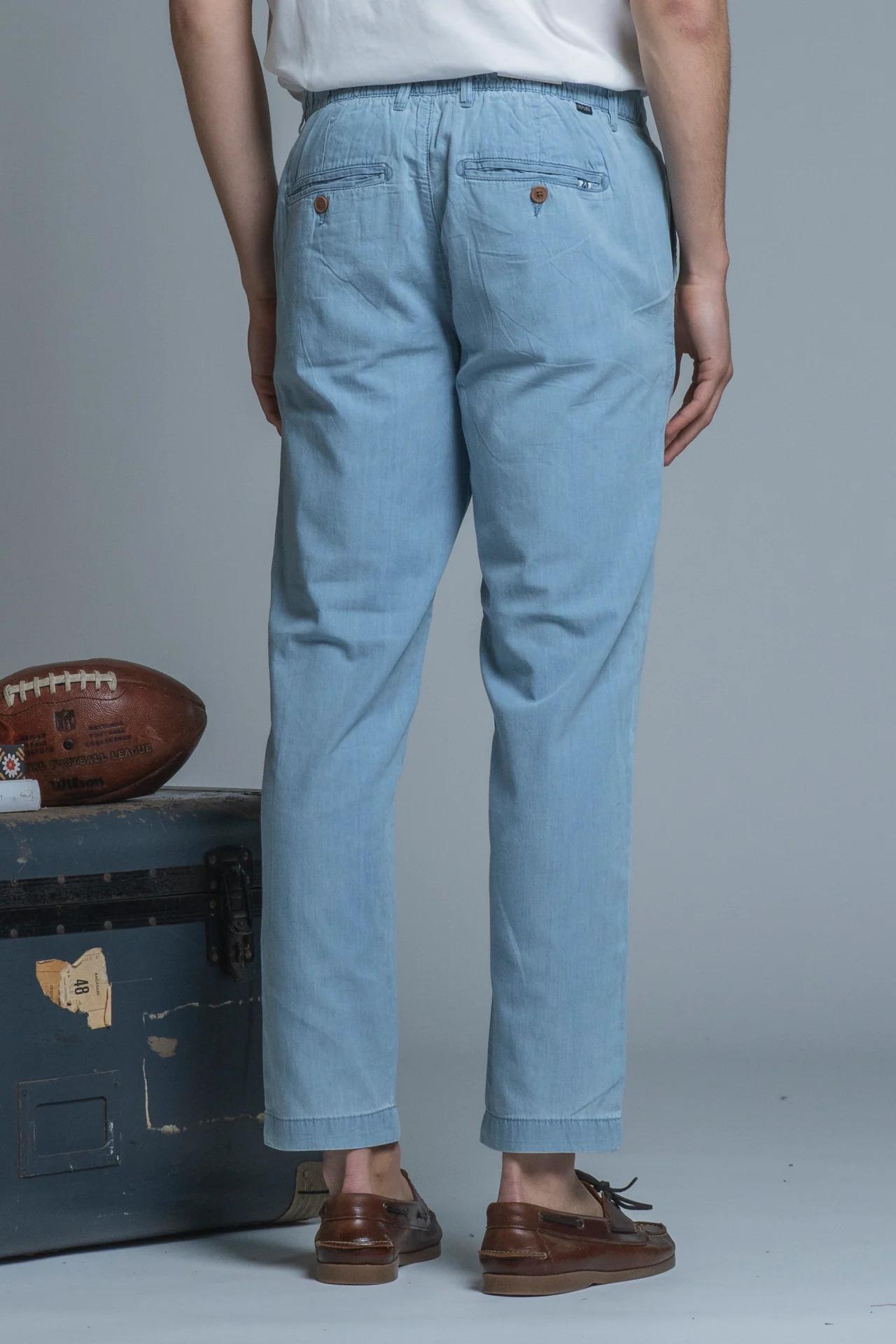 MILES CHINO LONG IN CHAMBRAY LIGHT BLUE IM26SSPM-MILES0-CMB C49 IMPURE 
