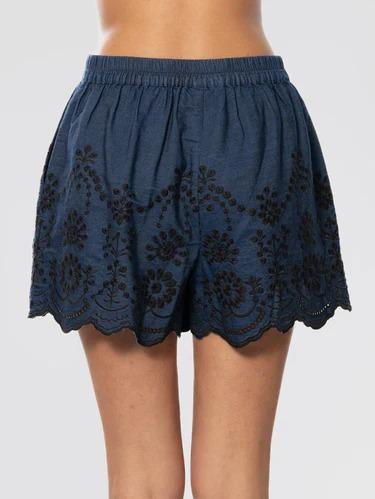 MC2 SAINT BARTH Pantaloncino Chambry in Denim con Ricami Blu AMN0001 01309L MC2 SAINT BARTH 