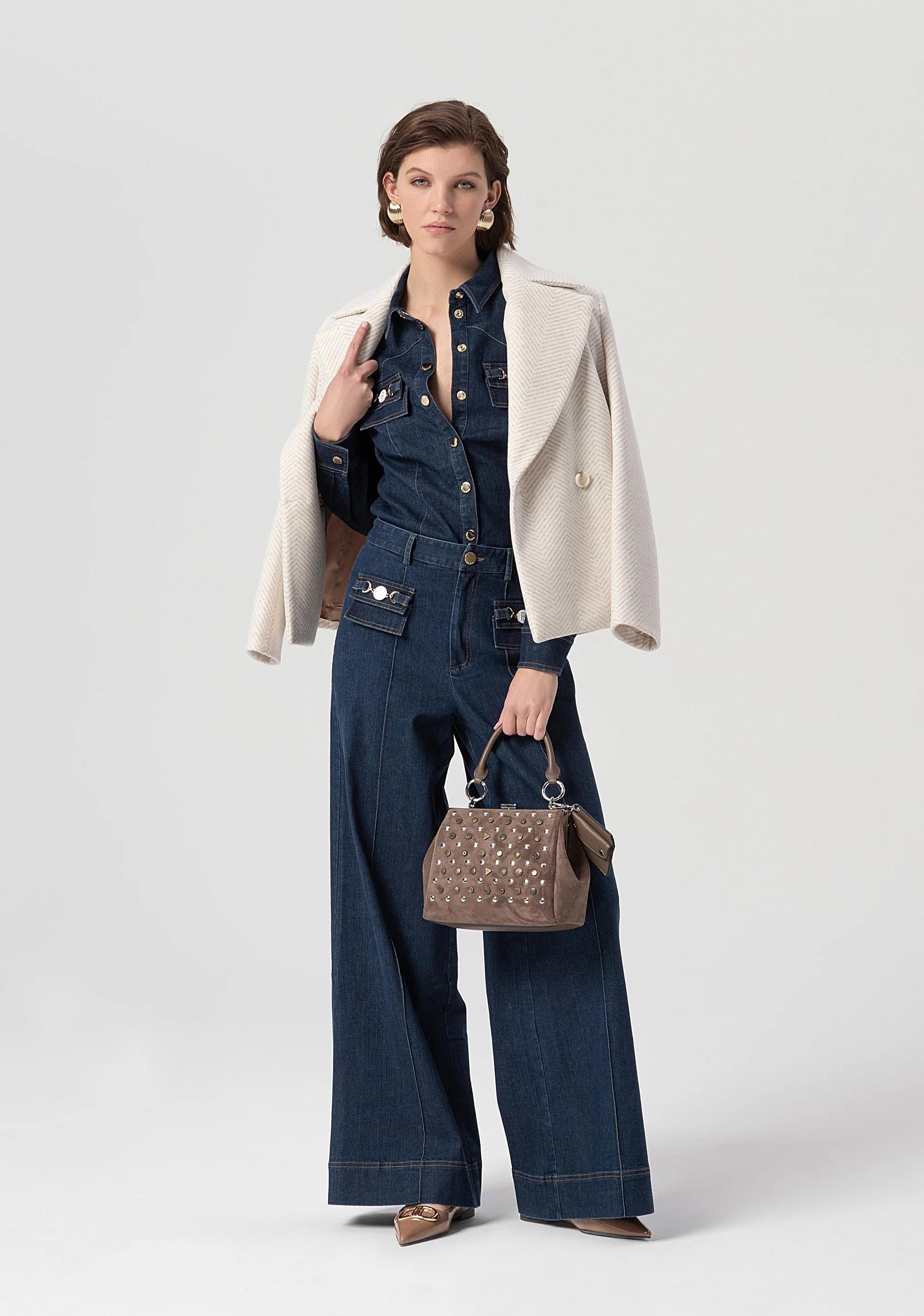 Fracomina Camicia slim in denim con lavaggio medio FS25WT6004W78201 064 FRACOMINA 