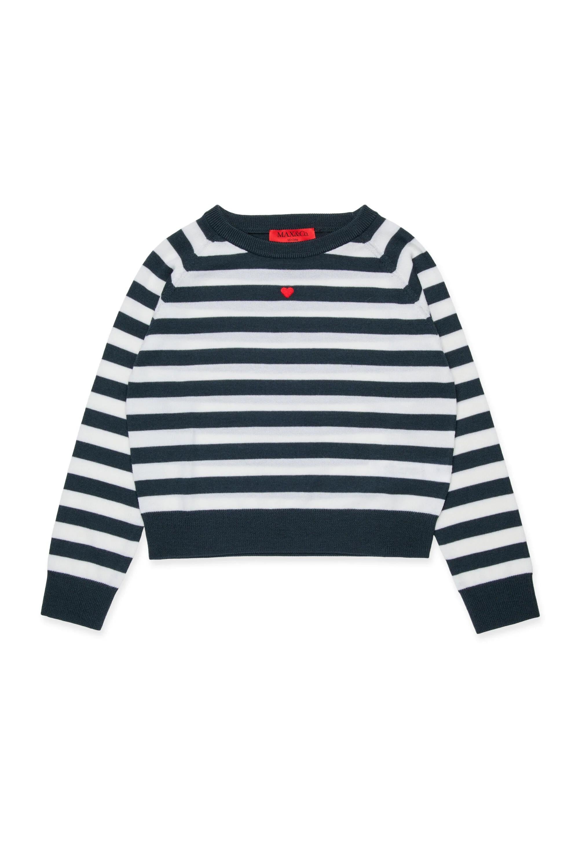 MAX&Co.<BR/>Maglione girocollo in lana con righe asfalto MX0003-MX005 MXC16 MAX&CO KID 