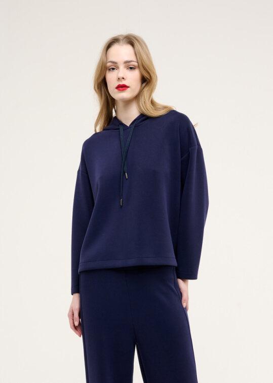 FELPA CAPPUCCIO MODA CROCHE' NAVY CR09458 1 CROCHE 