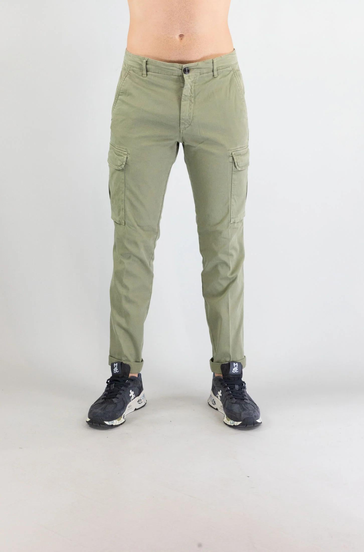 Pantalone Cargo 40weft Verde Salvia da Uomo aiko 2374 AIKO_2374 W2359 40WEFT 