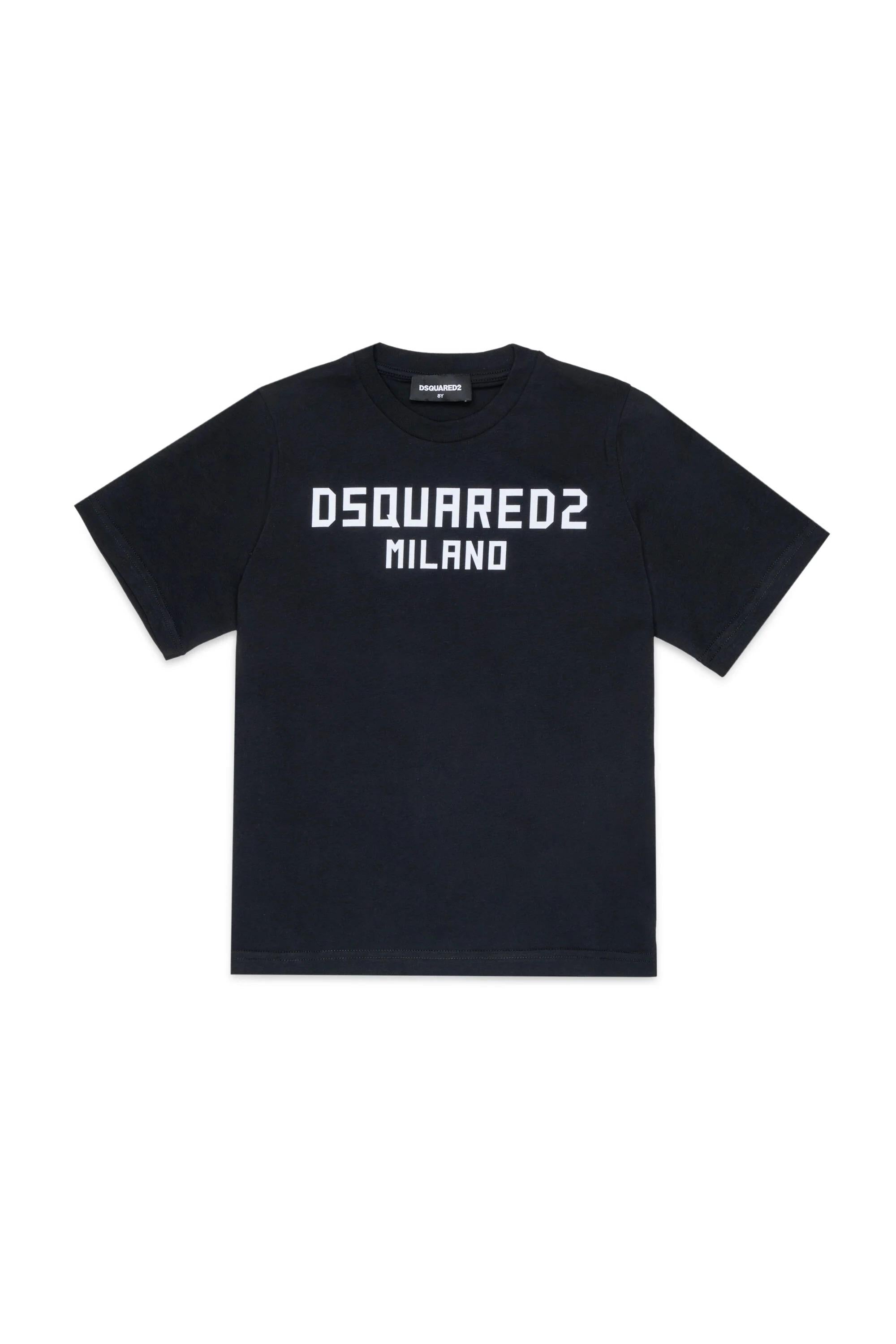 DSQUARED2<BR/>T-shirt con logo stampato sul petto nera DQ3164-D0015 DQ900 DSQUARED KID 