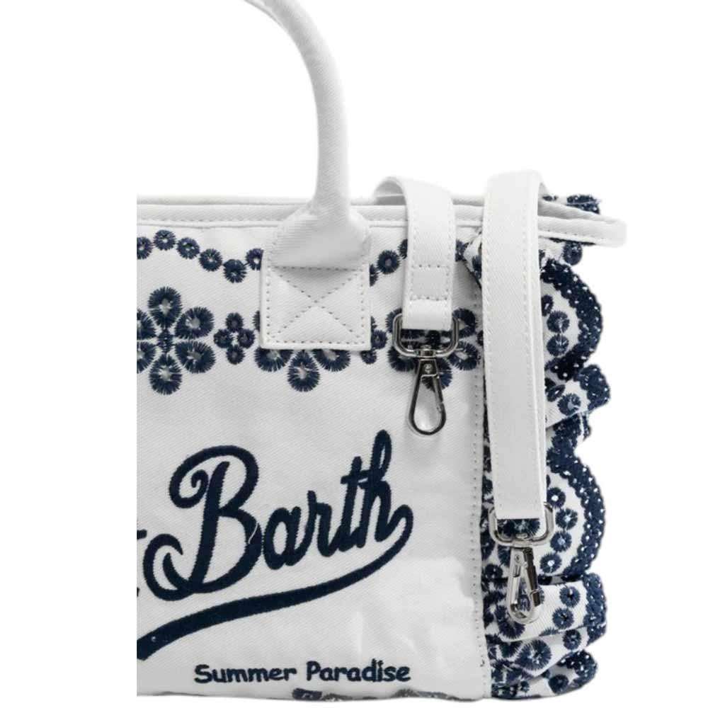 Mc2 Saint Barth Borsa Colette In Sangallo Bianco Con Volant COL0027/02534L COL0027 02534L MC2 SAINT BARTH 