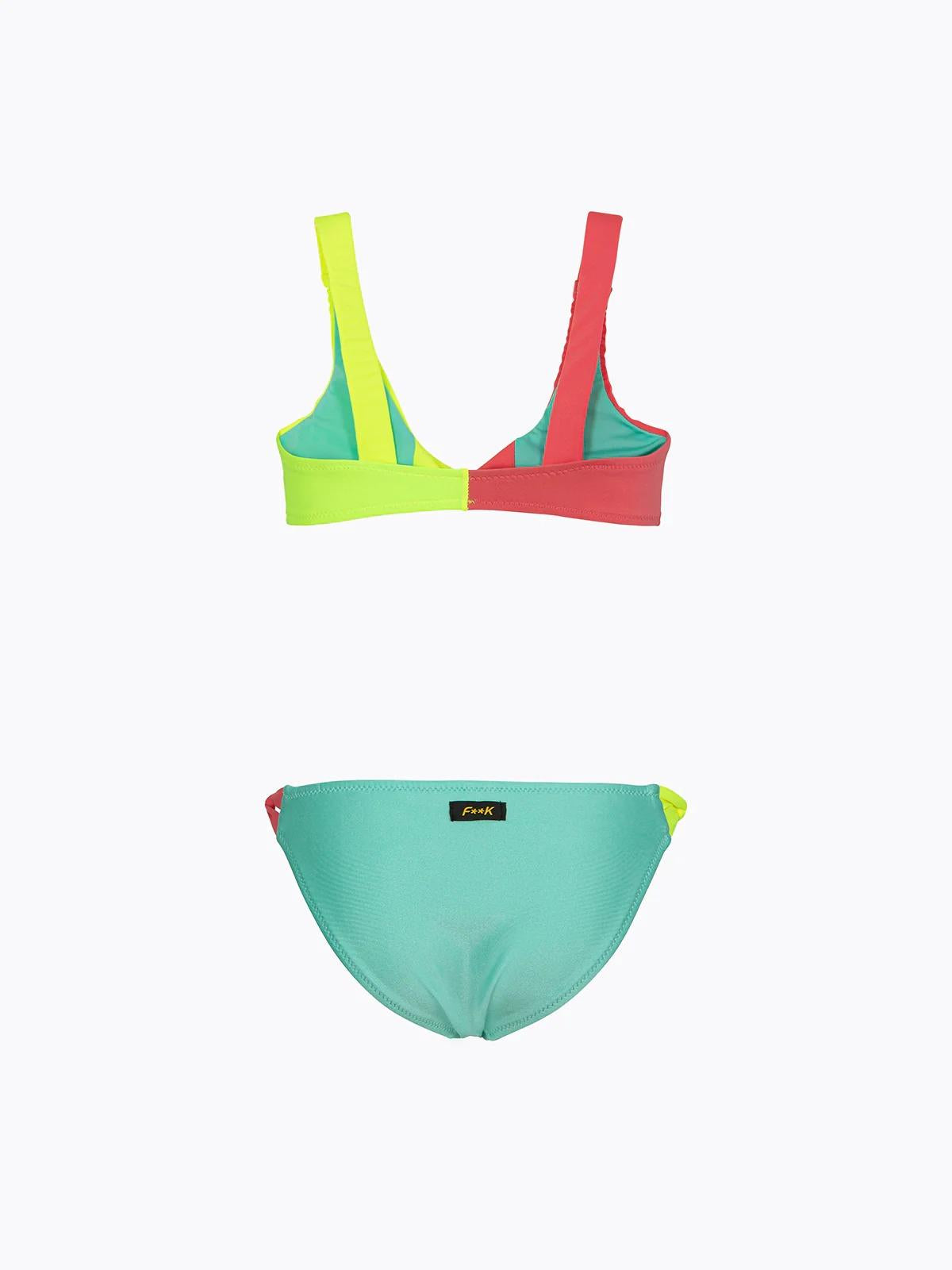Bikini Bambina F**K Top con Slip Fisso Verde Acqua SG0635-AQ FJ26-SG0635 AQ F**K 