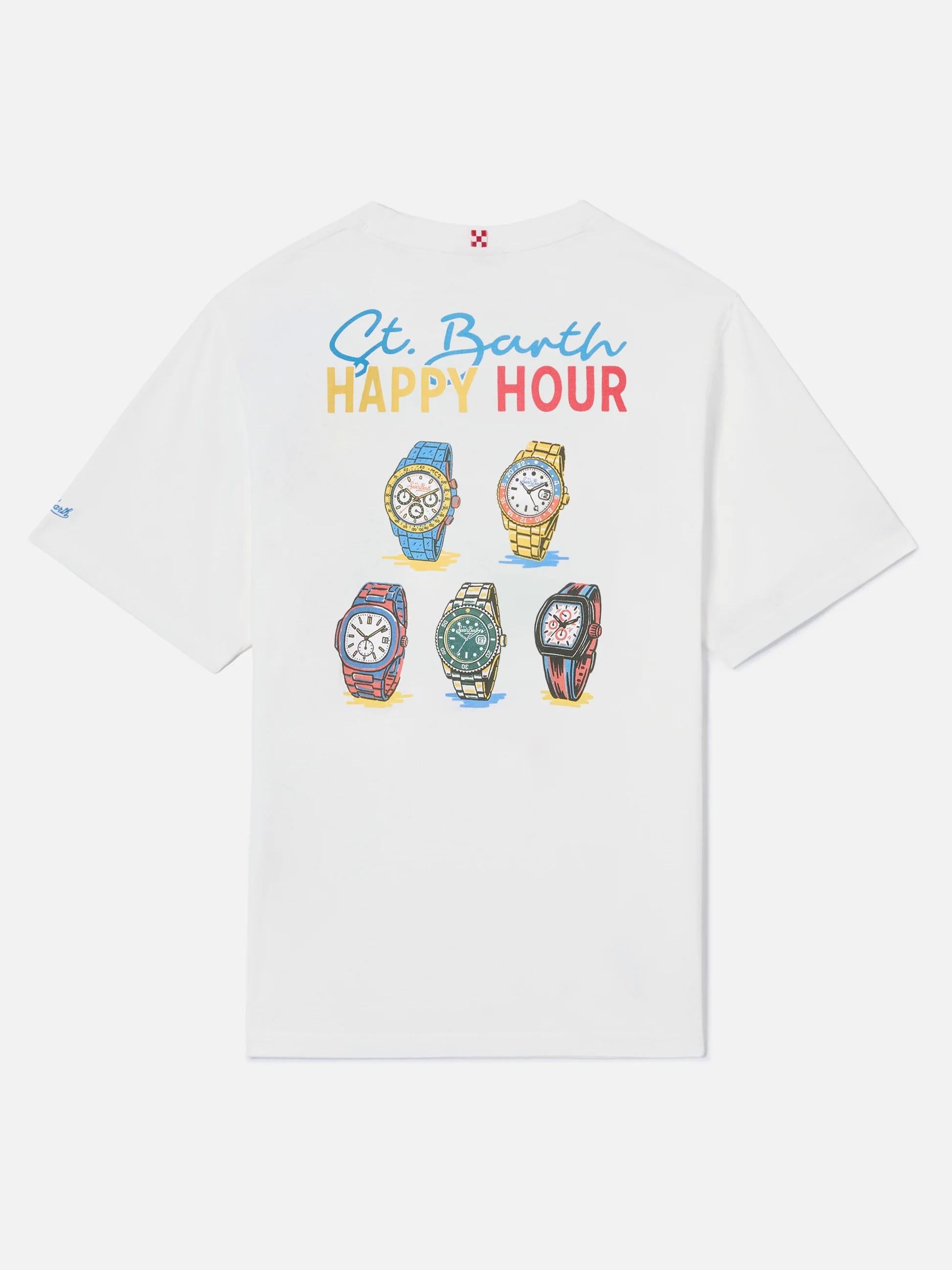 T-shirt Delmar con stampa St. Barth Happy Hour e maxi grafica sul retro DLR0001 04312L MC2 SAINT BARTH 