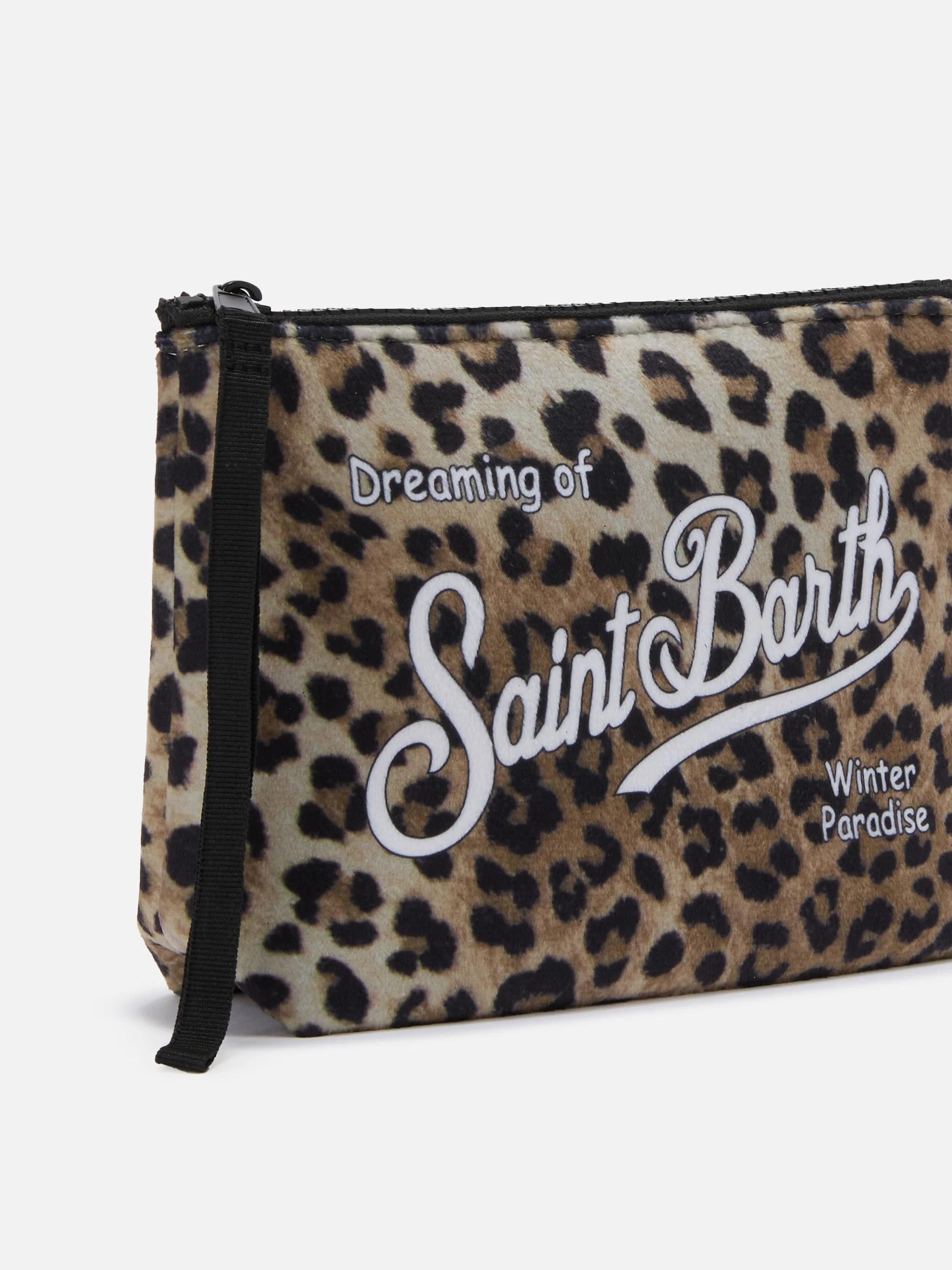 Pochette Aline effetto lana con stampa leopardata ALI002 01499I MC2 SAINT BARTH 