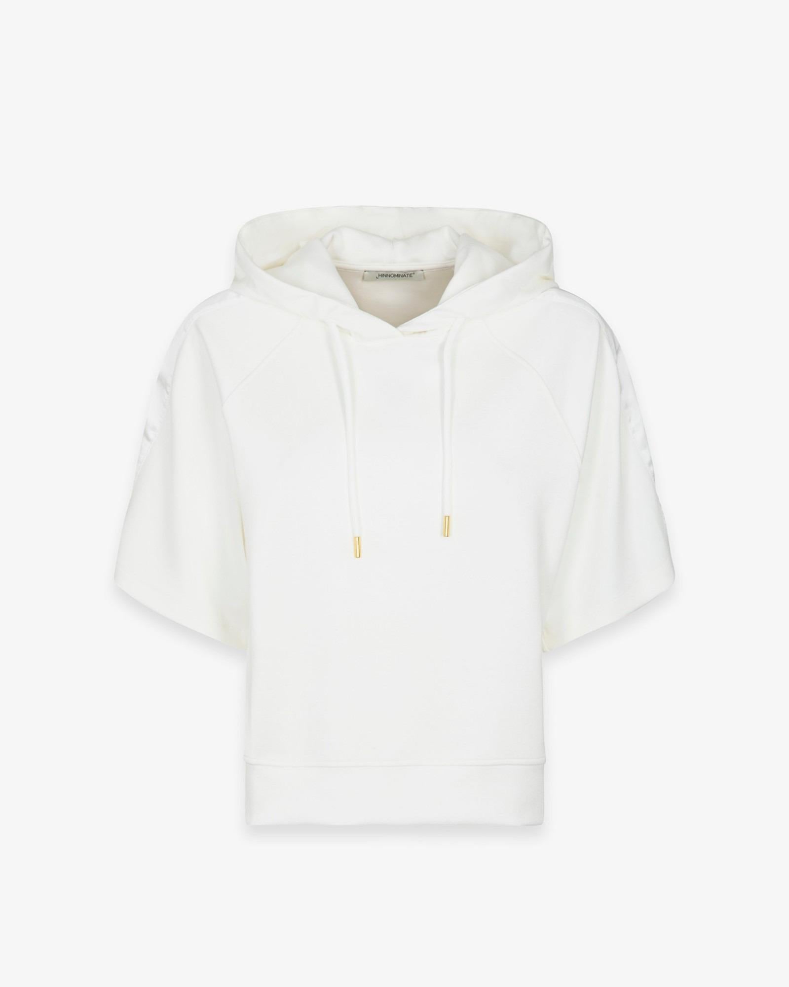 Felpa Cappuccio In Viscosa A M/M Con Inserti In Raso  Off White HINNOMINATE HMABW02403-TMTM0017 BI02 HINNOMINATE 