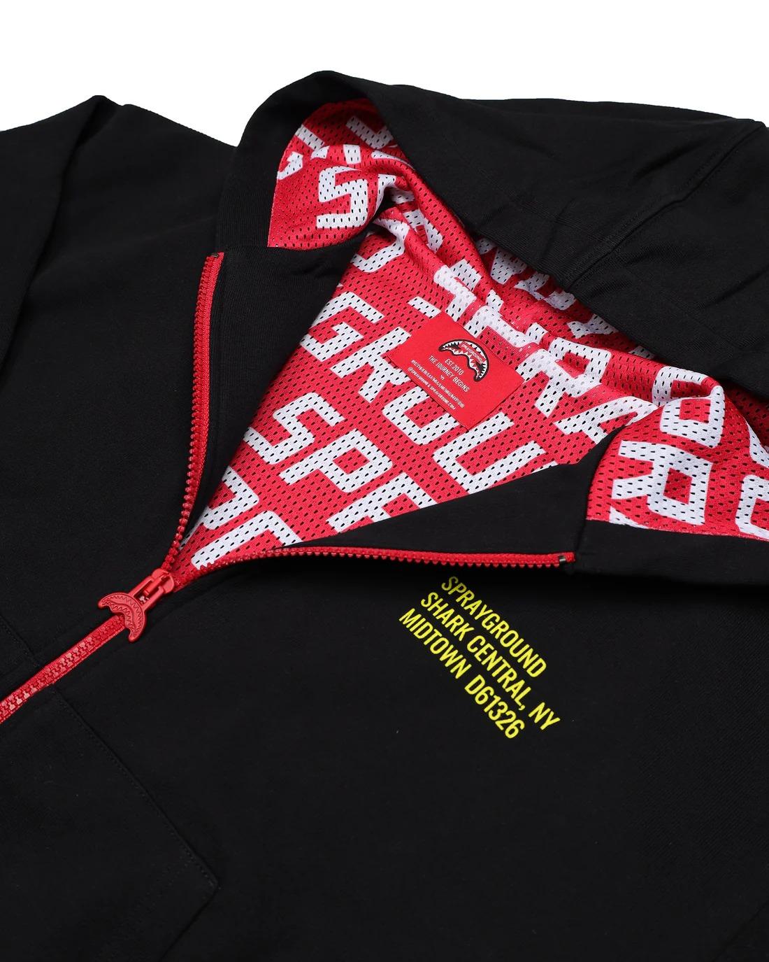 SHARK BASIC OVER FULLZIP HOODIE BLK SPY1385ELBLK BLACK SPRAYGROUND 