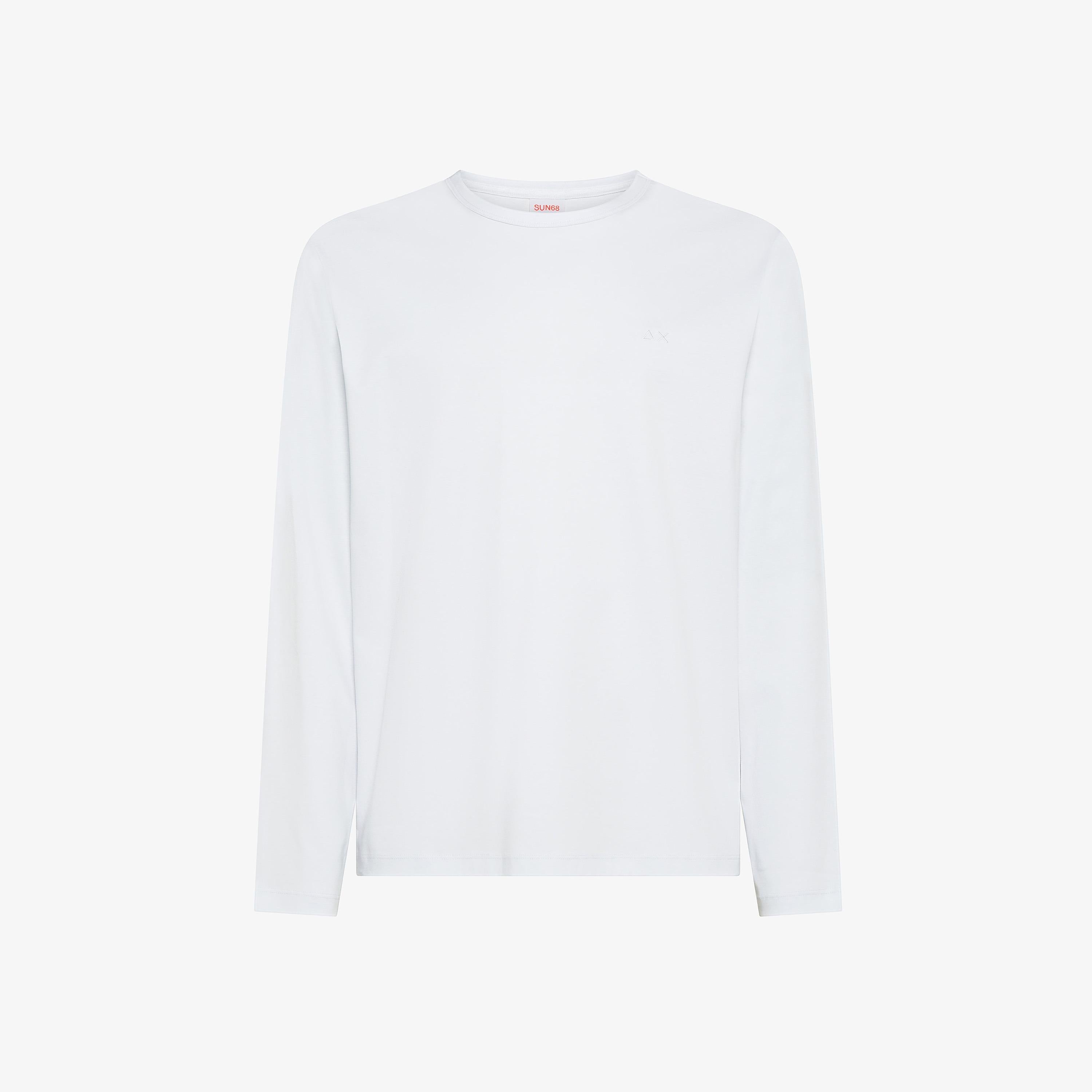 SUN68 T-shirt in jersey con maniche lunghe bianco T45102 01 SUN 68 