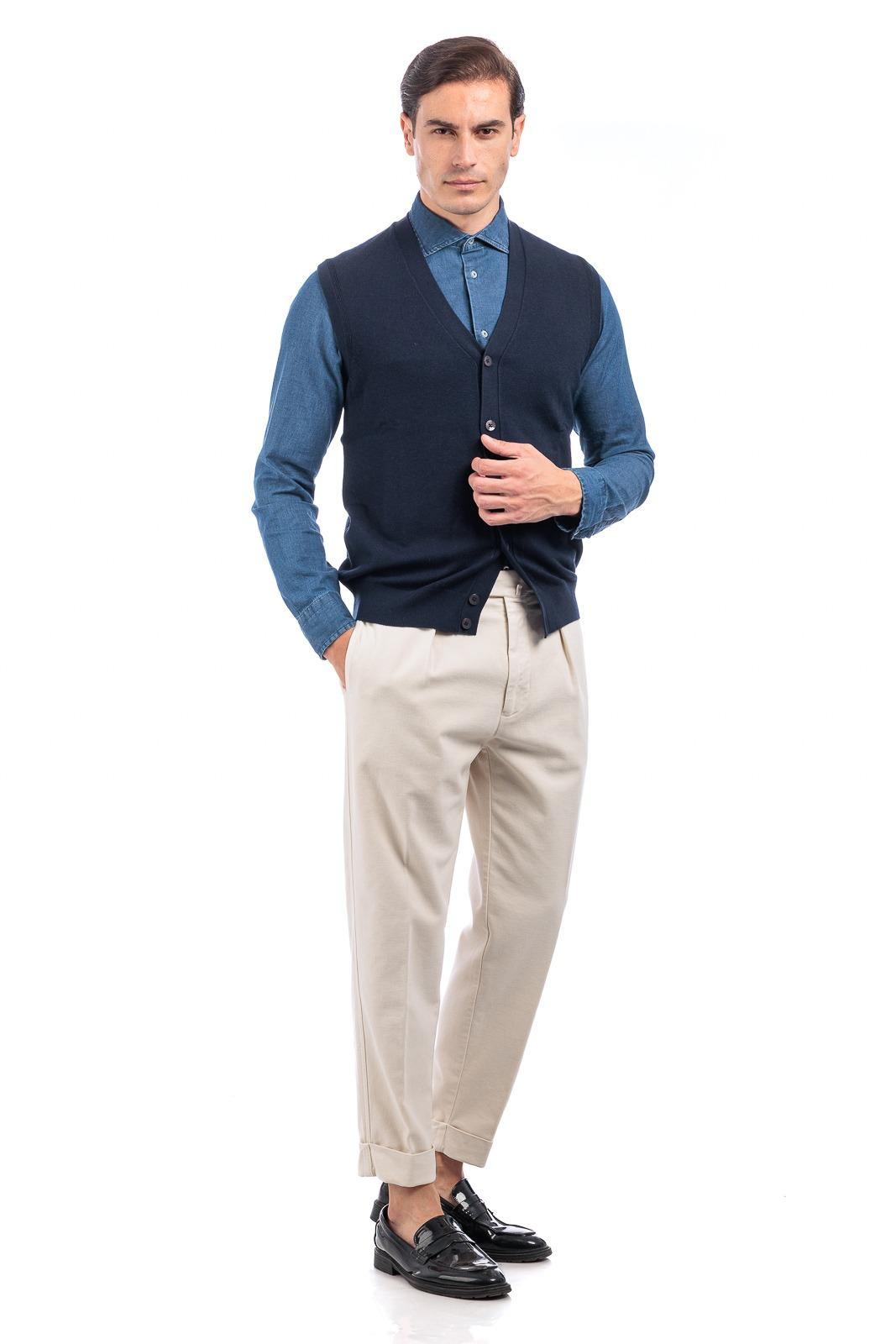 Diktat Gilet viscosa cashmer f.12 BLU NOTTE DK97005 BLU NOTTE DIKTAT 