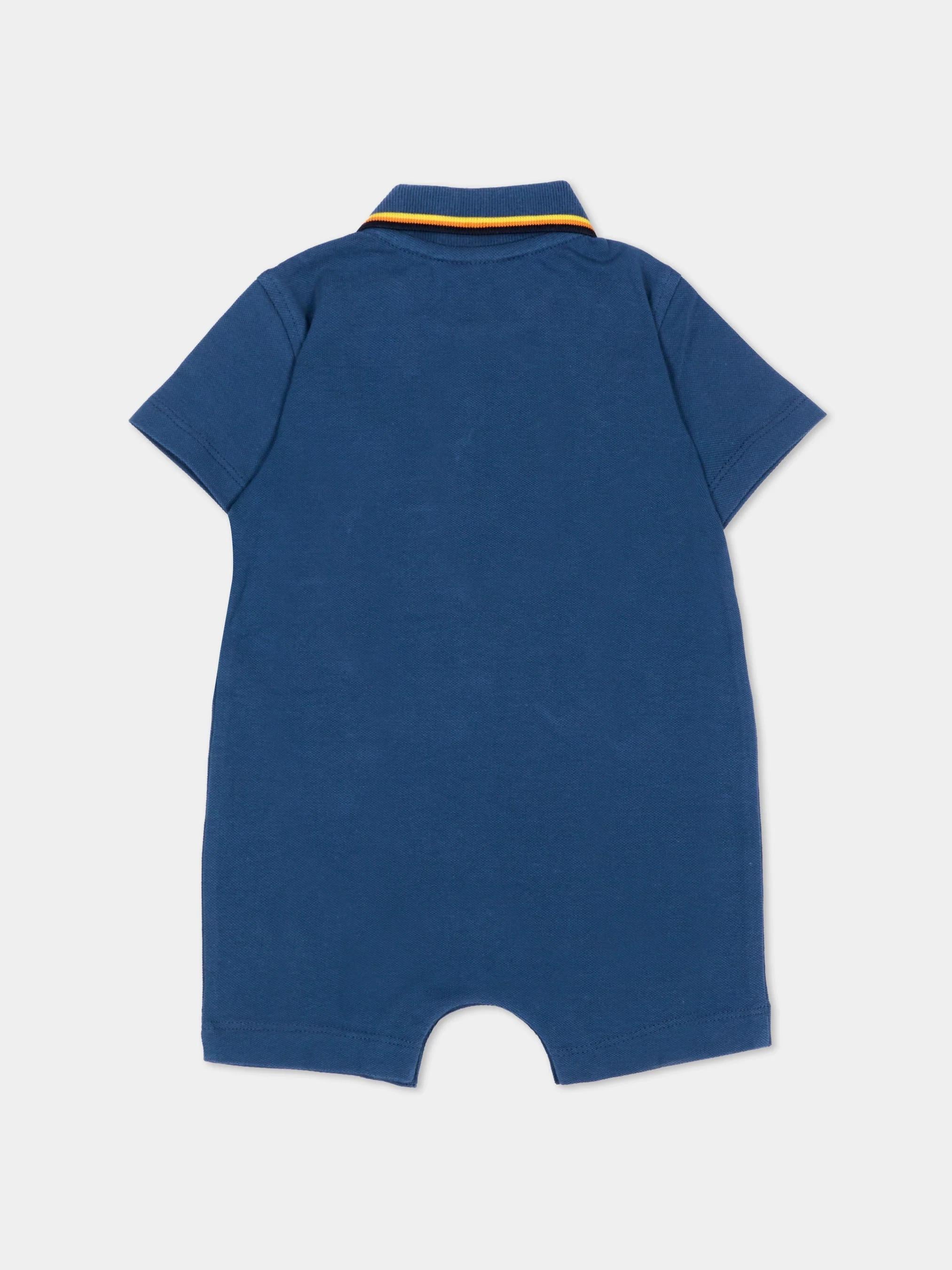 Babygrow unisex in piqué elasticizzato blu insignia K71373W B67 K-WAY 
