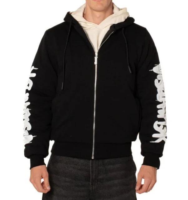 Giubbino felpa zip con cappuccio disclaimer 25IDS55244 NERO DISCLAIMER 