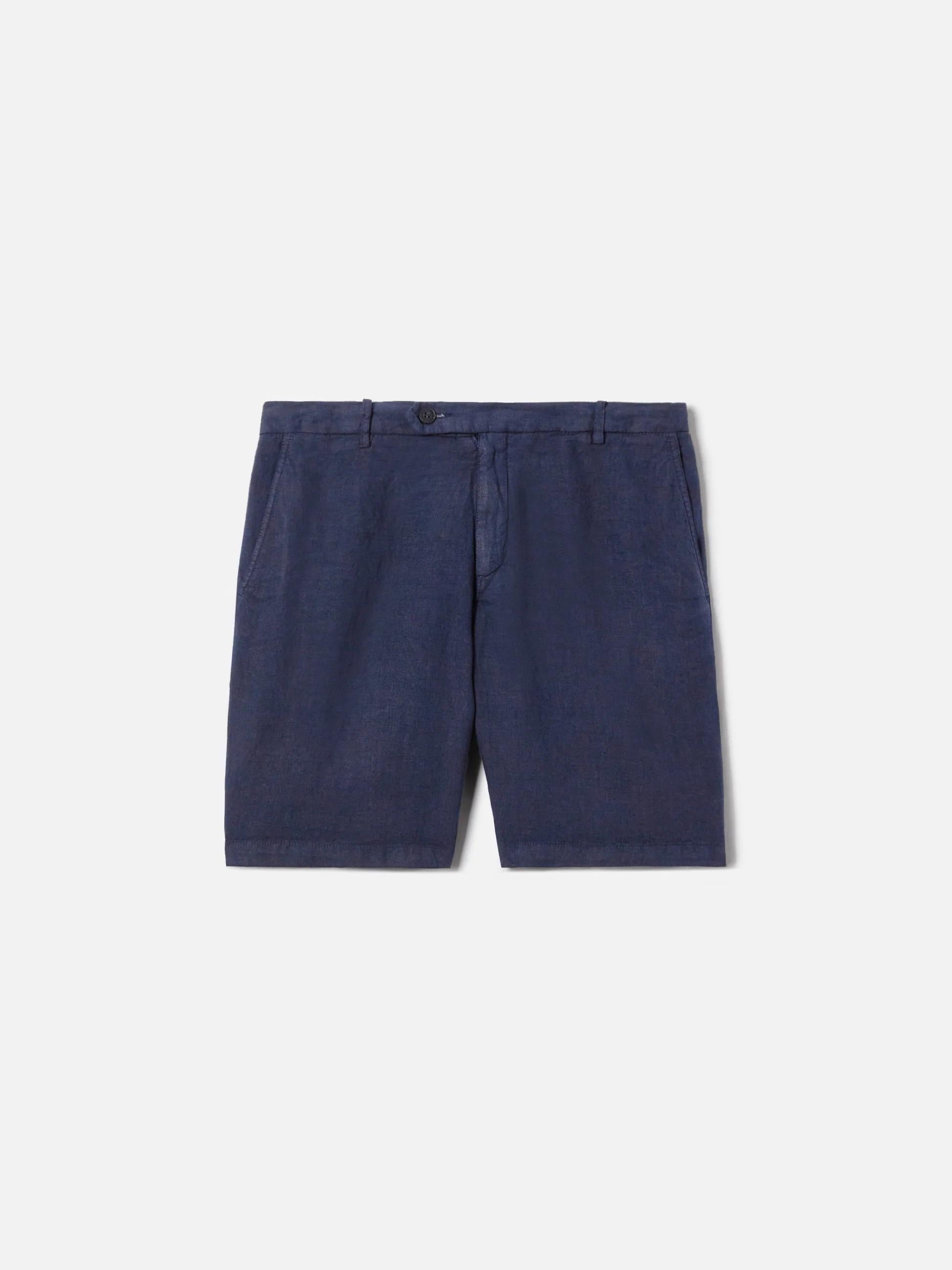 Bermuda Sebastian in puro lino blu navy SEB0001 00119L MC2 SAINT BARTH 