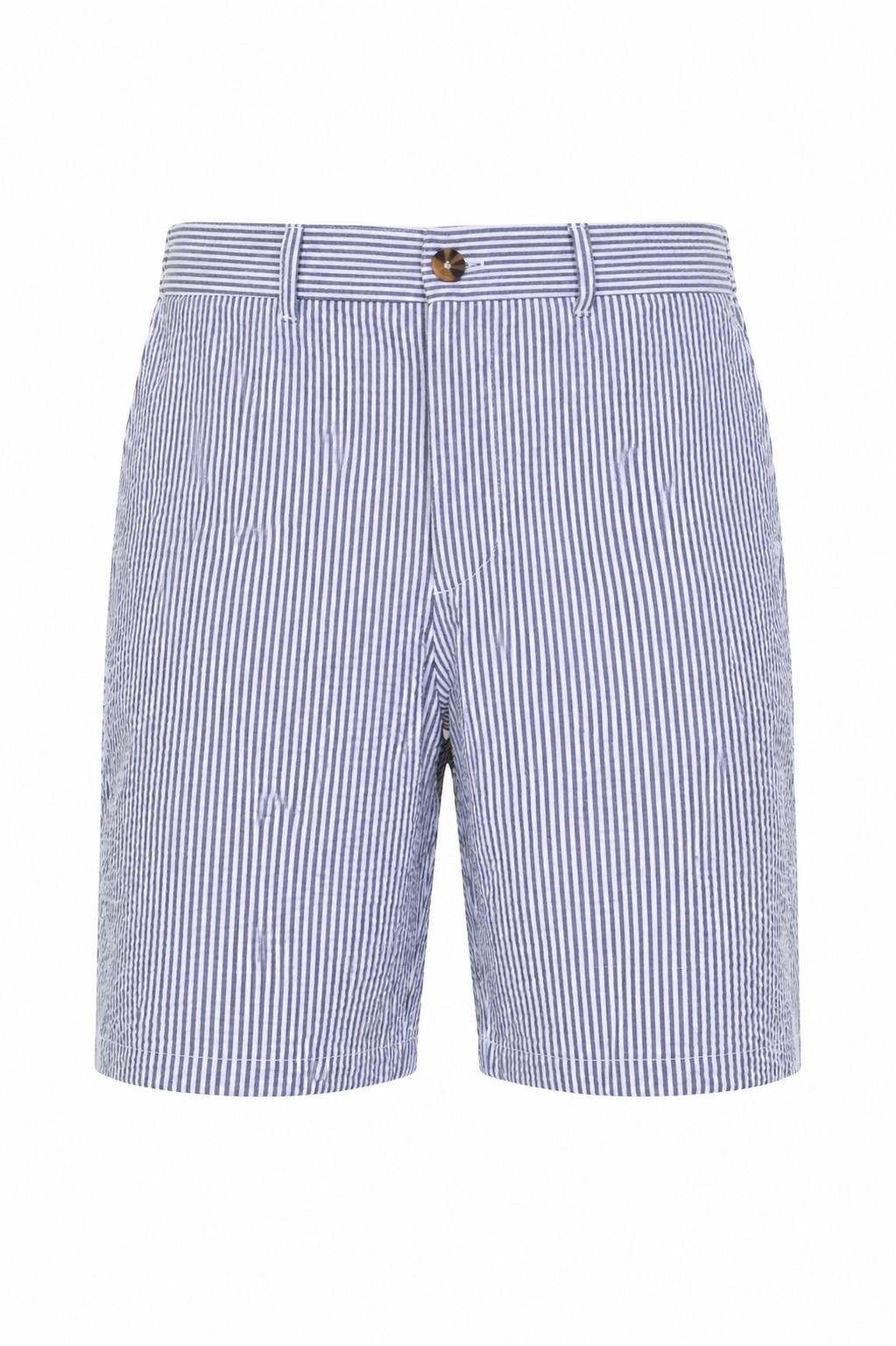 Mc2 Saint Barth Bermuda Ischia in cotone seersucker Blu Bianco ISC000103931L ISC0001 03931L MC2 SAINT BARTH 