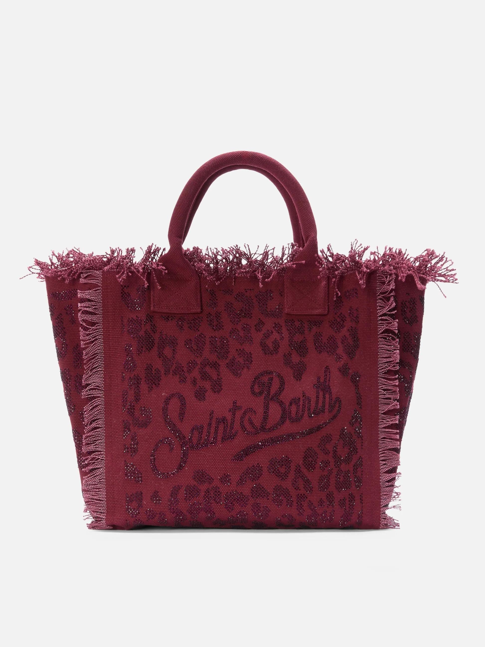 Borsa Vanity regular in canvas leopardato con strass VANI001 00269L MC2 SAINT BARTH 