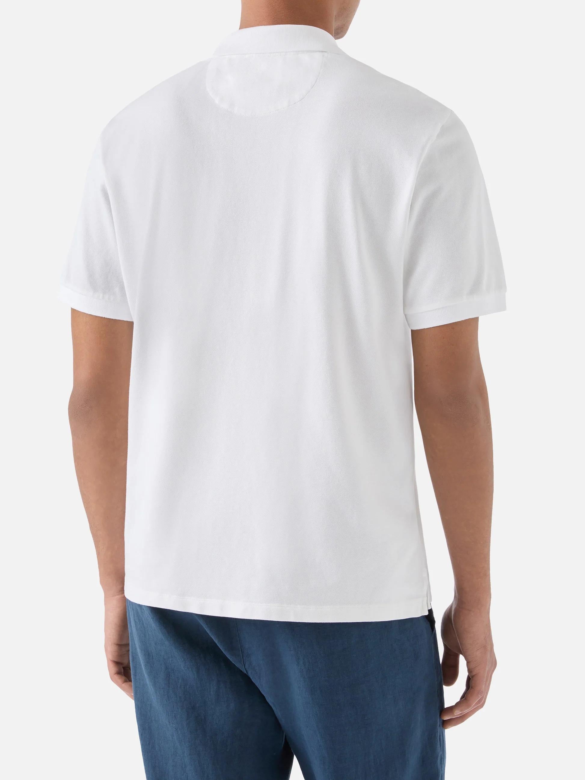Polo Charles in piquet di cotone bianco CHS0001 00123L MC2 SAINT BARTH 