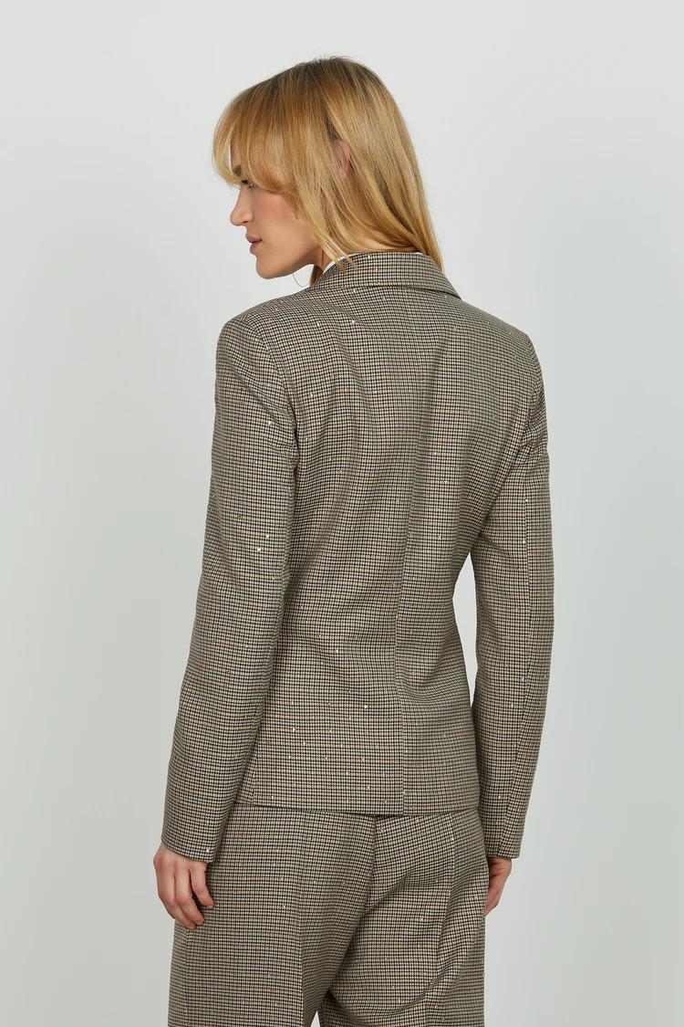 Giacca BELSA_PIE manica lunga doppio petto con patte micro pie de poule più paillettes RDA2505657008 BISCUIT RELISH 