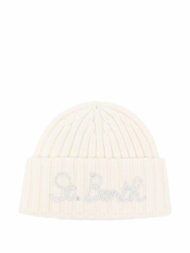 Knitted cap wengen w jr st barth 10ar emb bianco WENG018 01918I MC2 SAINT BARTH 