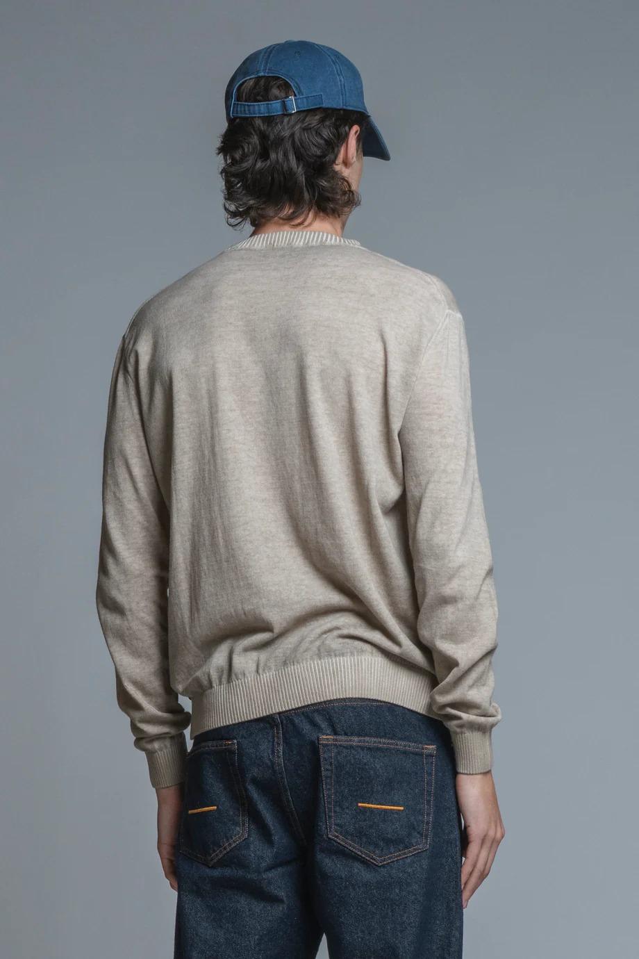 BUCK SWEATER IN COTTON COLD DYED TAUPE IM26SSMM-BUCK-CTN 222 IMPURE 