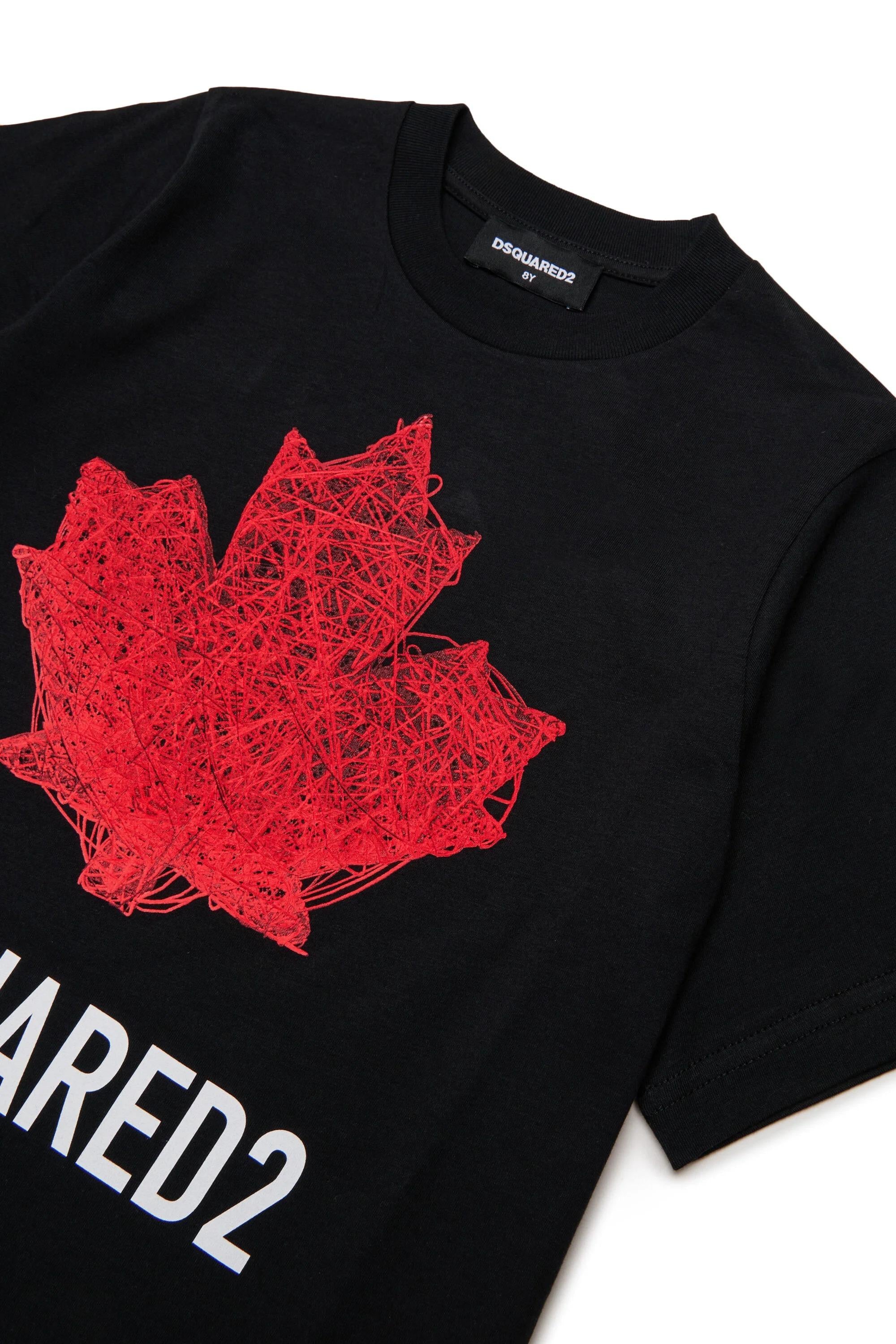 DSQUARED2<BR/>Maglietta con logo nera DQ3176-D00XM DQ900 DSQUARED KID 