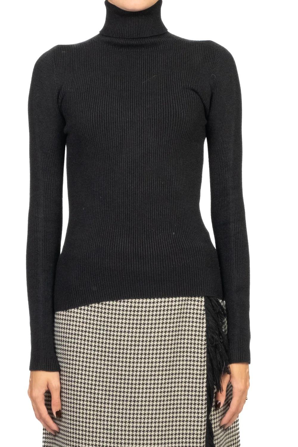 Vicolo - Maglia costine collo alto Art. 77314F nera 77314F NERO VICOLO 