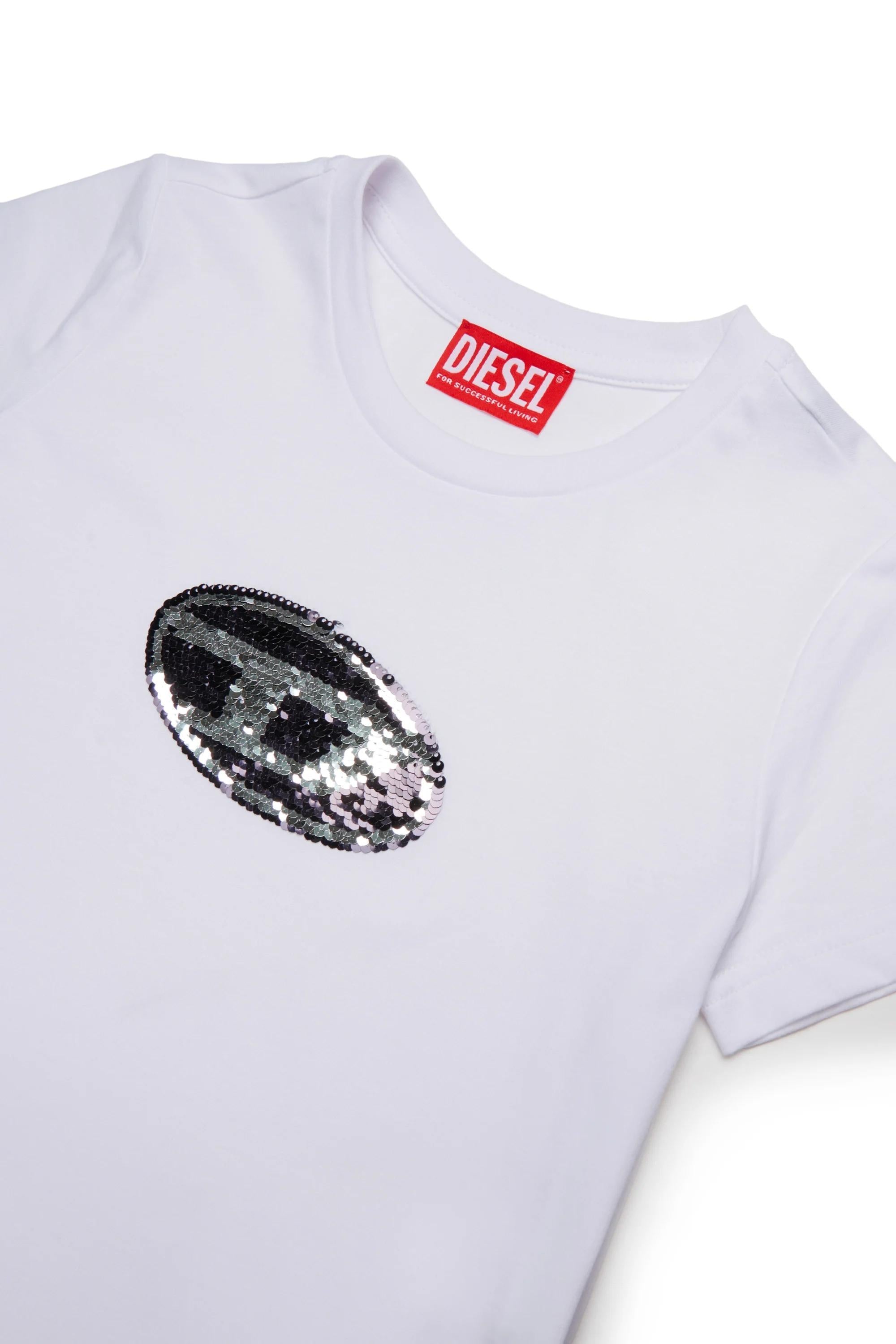 T-shirt diesel bambina tsequinsg bianca J02371-KYAUN K100 DIESEL 