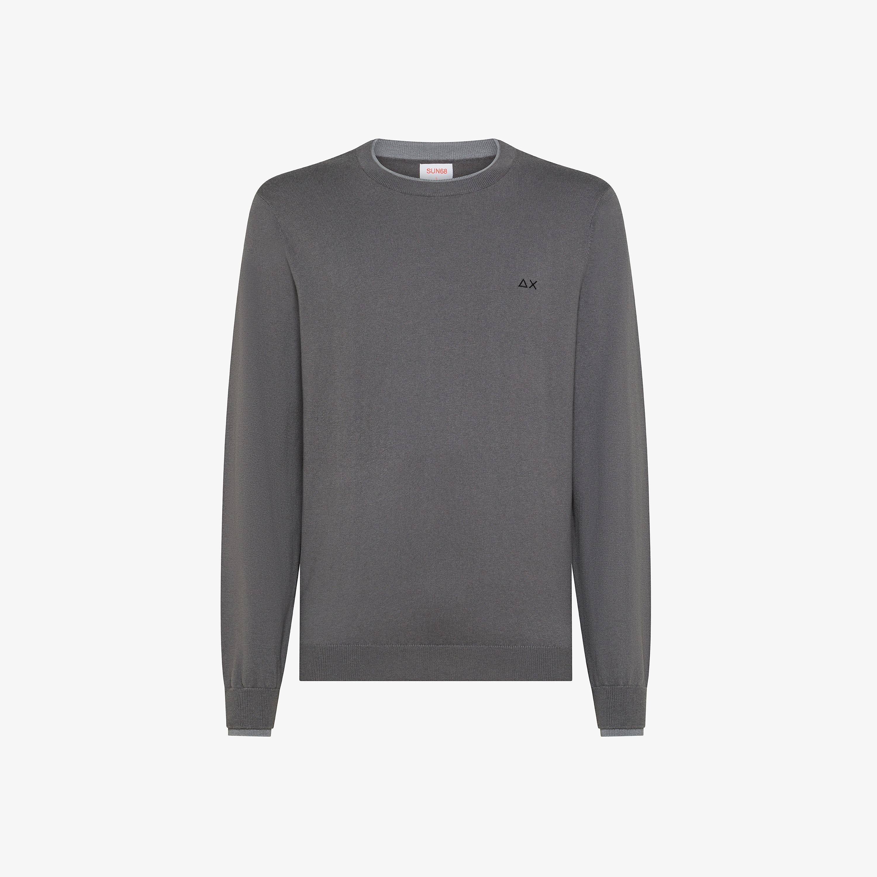 SUN68 Maglia in lana e cotone grigio scuro K45141 47 SUN 68 