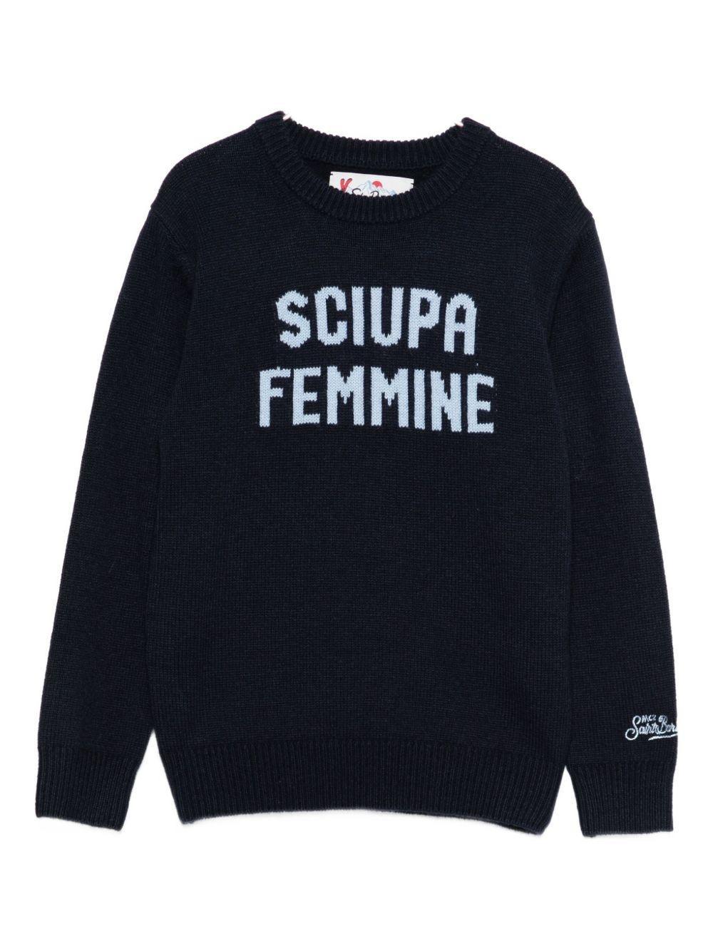 Maglione Douglas per bambino MC2 Saint Barth Kids blu con scritta "Sciupa Femmine" DOU0001 02011I MC2 SAINT BARTH 