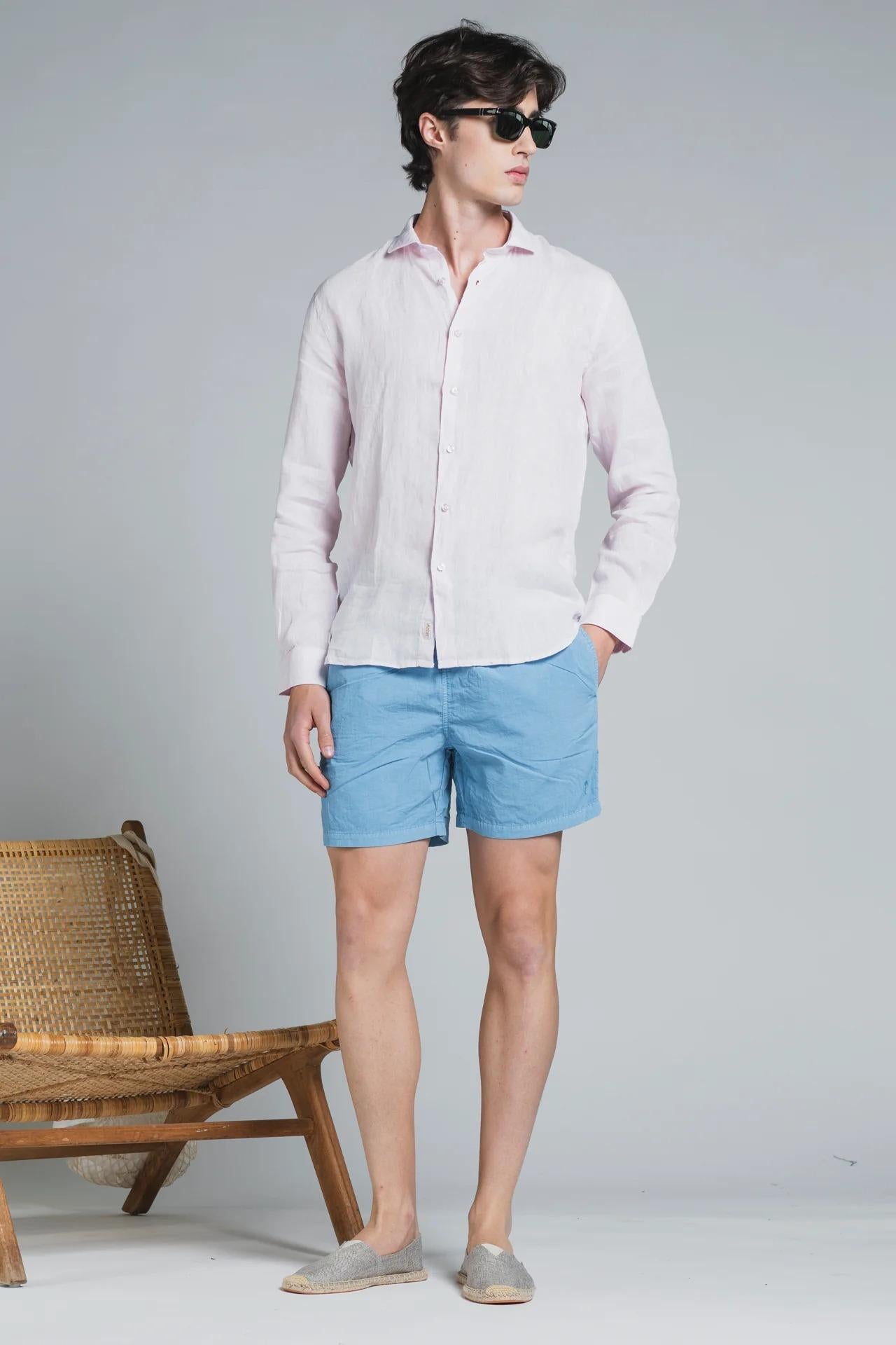RILEY SHIRT COLLAR FRENCH IN 100% LINEN PINK IM26SSSM-RILEY-LIN C75 IMPURE 