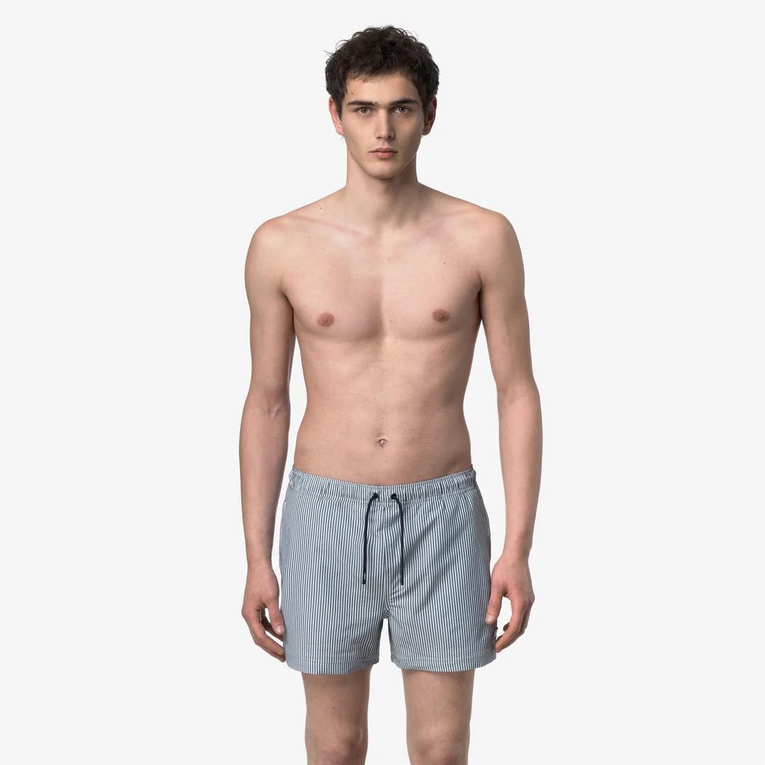 HAZEL MID STRIPES BEACH<BR/>WHITE-BLUE DEPTH K8141KW ALD K-WAY 
