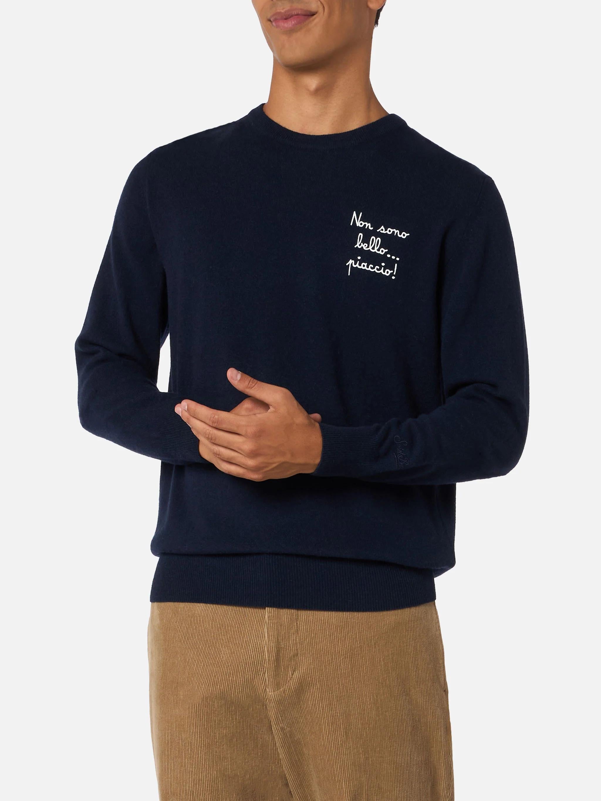 Maglione girocollo Heron Light con ricamo Non sono bello, piaccio! | VACANZE DI NATALE SPECIAL EDITION HER0024 02828I MC2 SAINT BARTH 