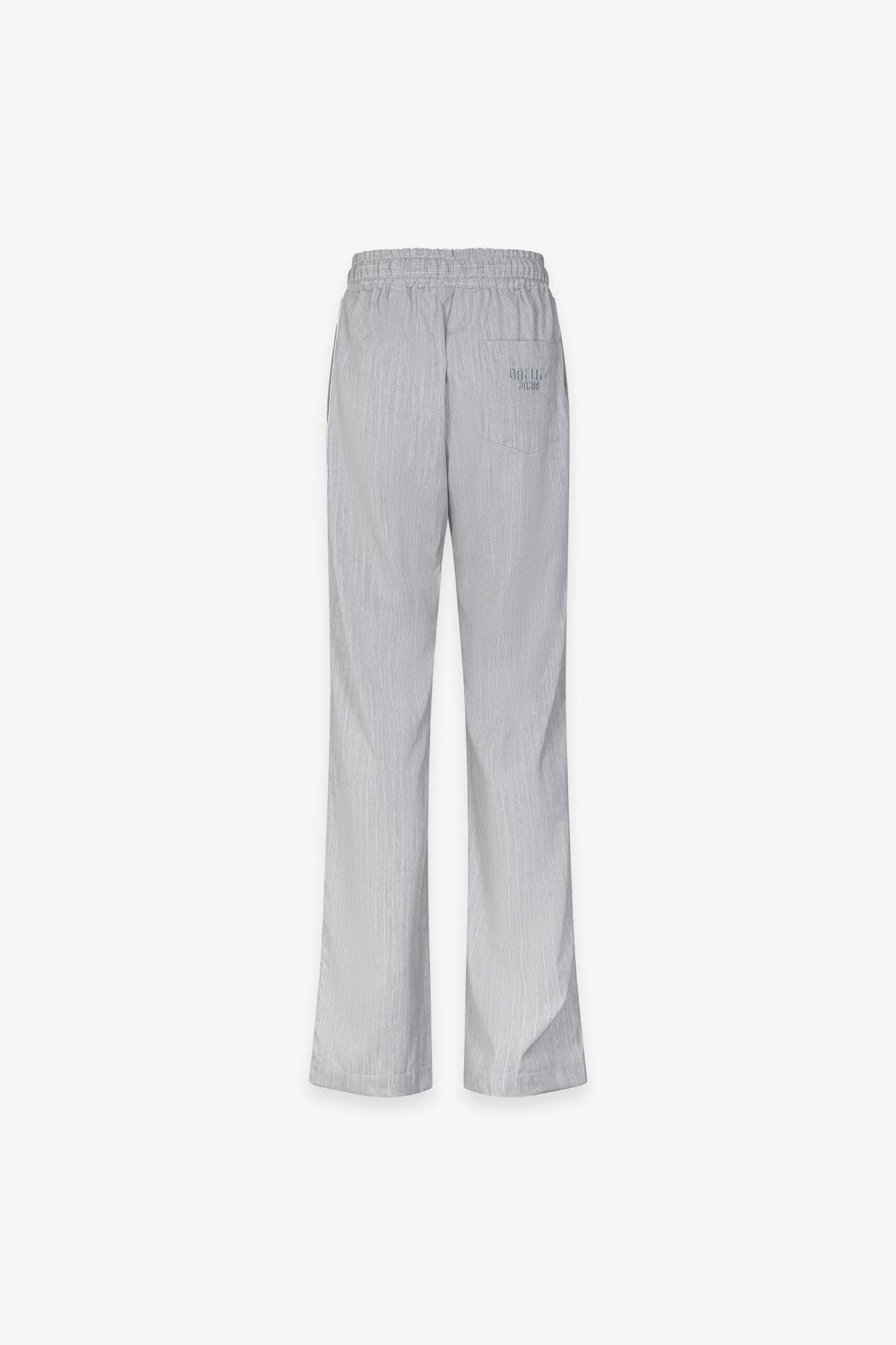 Pantalaccio Gessato Con Ricamo Sul Retro Tasca  Grigio - Gaëlle Paris GAABW09813-TMTS0256 GR00 GAELLE 