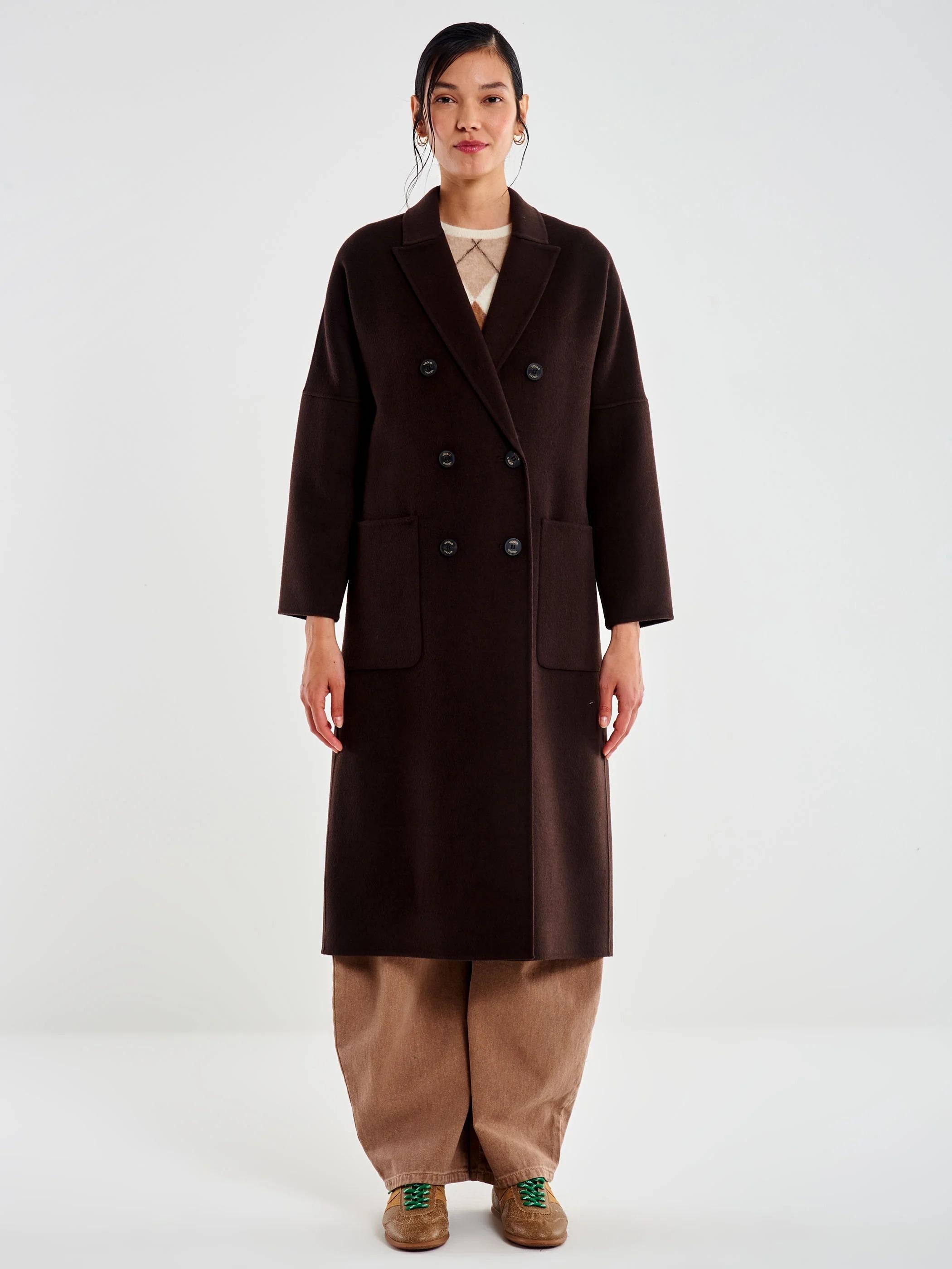 Cappotto Doppiopetto Basic Lungo TF0001 MARRONE VICOLO 