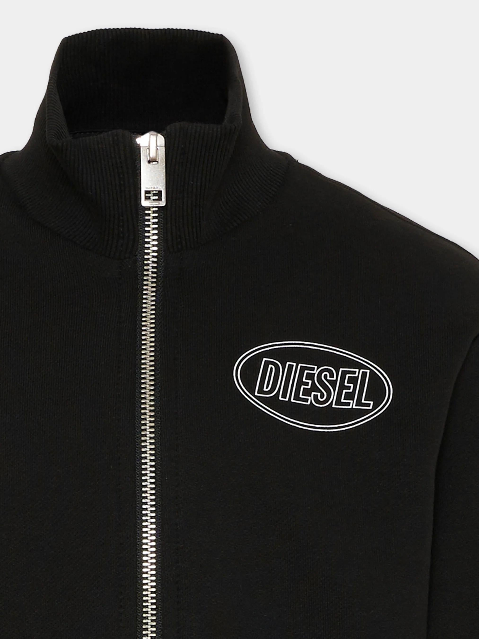 Diesel<BR/>Felpa nera per bambino con logo J02613-0GEAD K900 DIESEL 