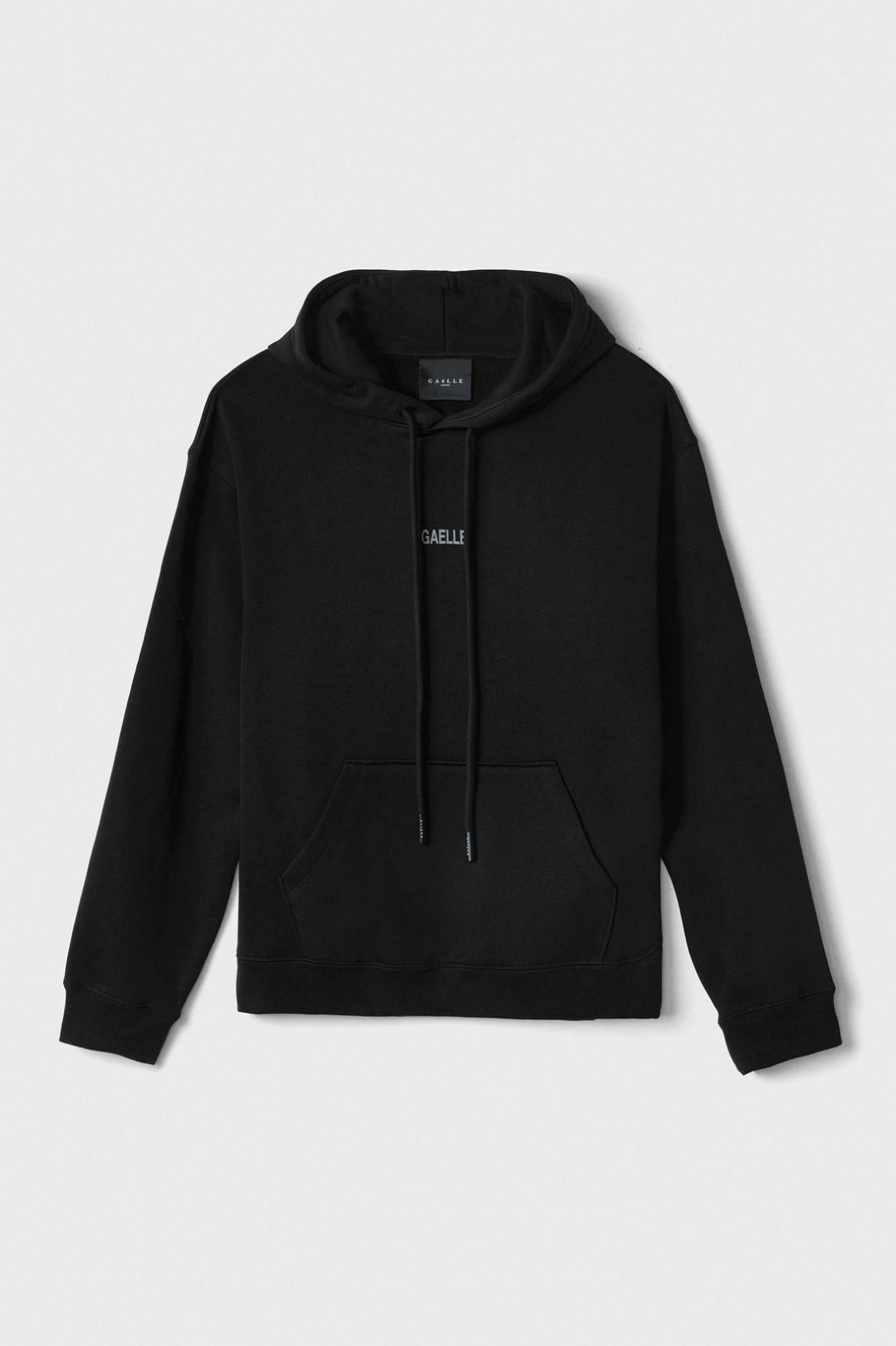 Felpa Cappuccio Con Marsupio Manica Lunga E Stampa  Nero - Gaëlle Paris GAABM01518-TMTF0012 NE01 GAELLE 